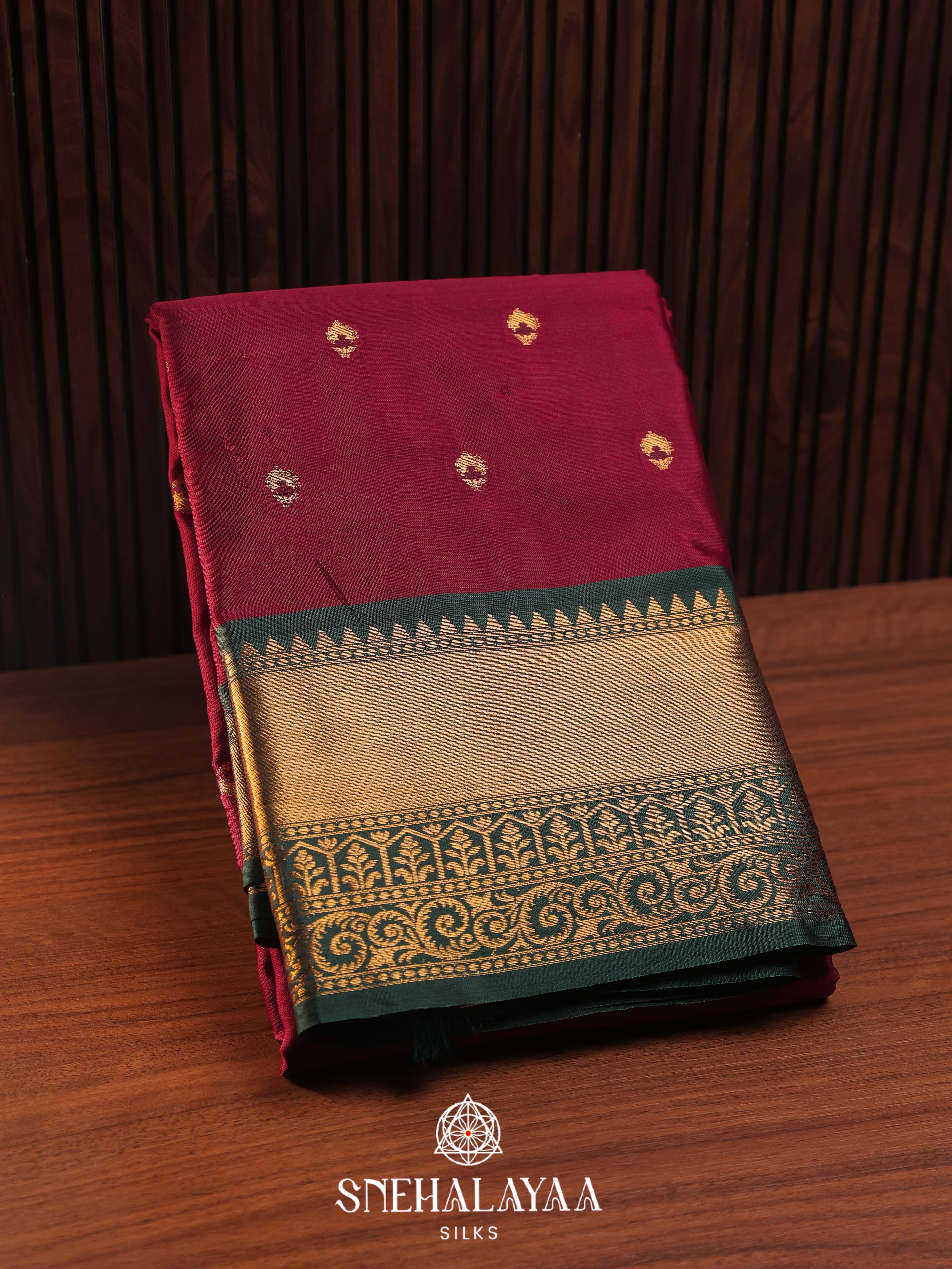 Maroon Art Silk Saree