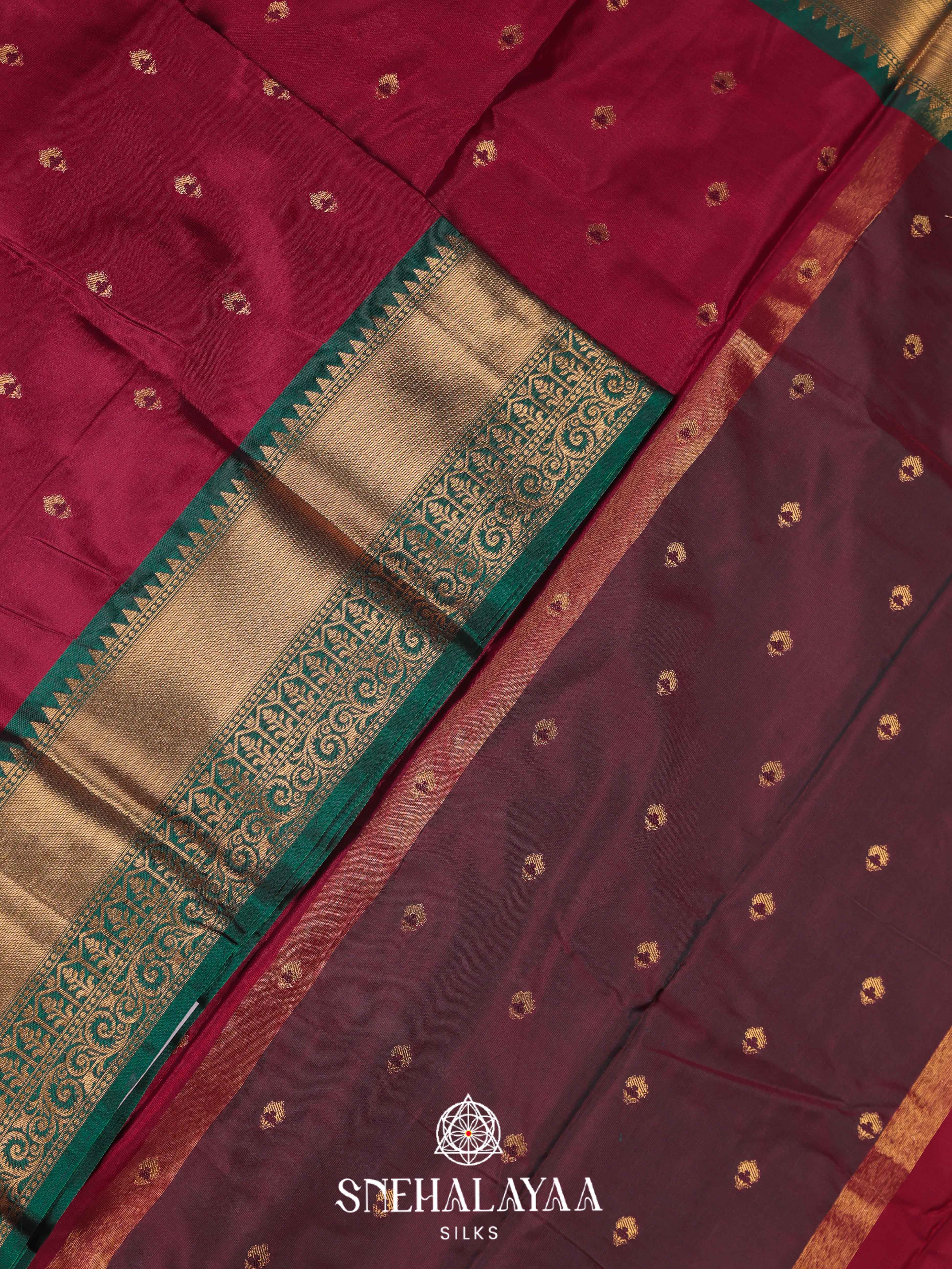 Maroon Art Silk Saree