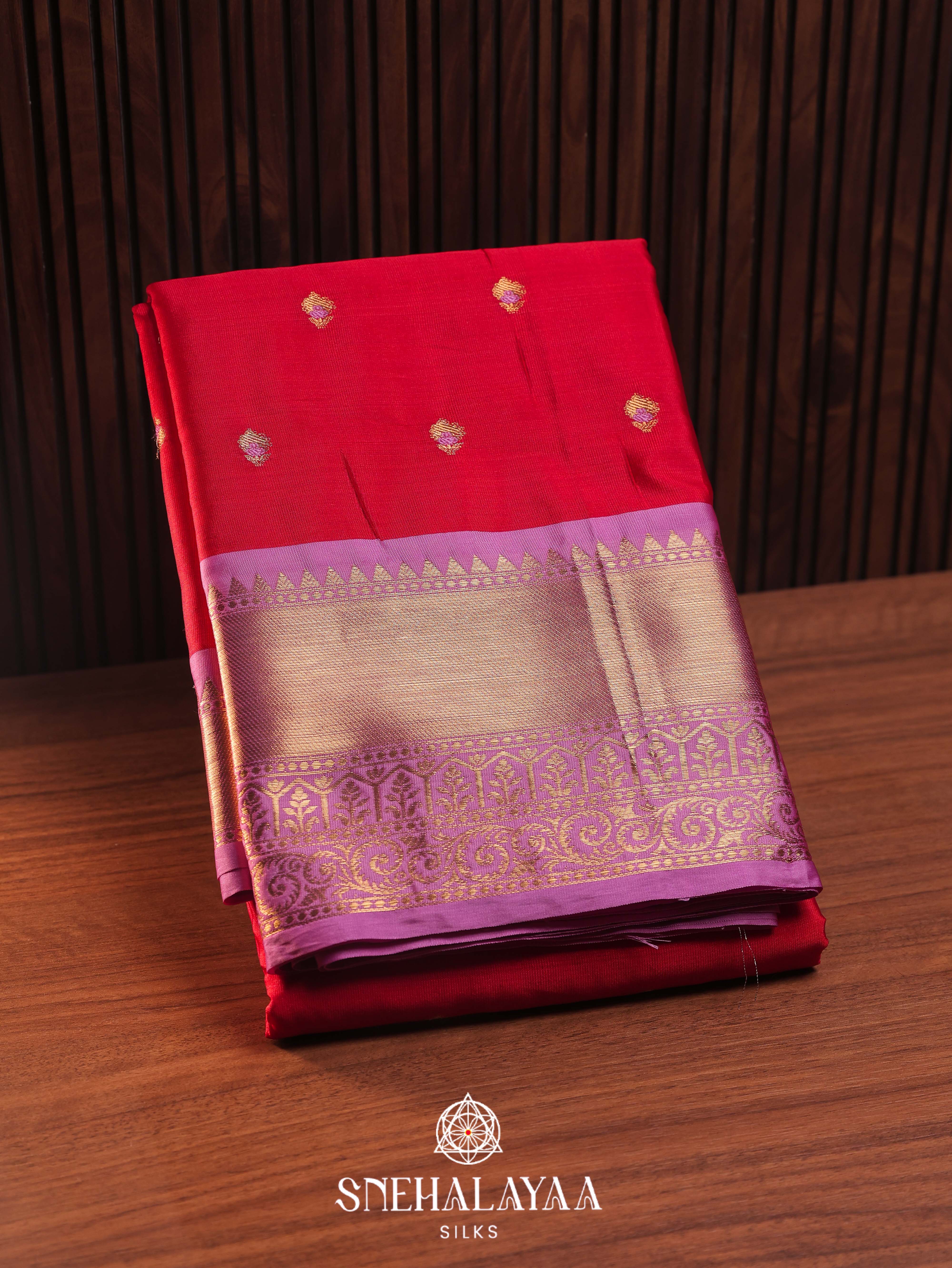 Red Art Silk Saree