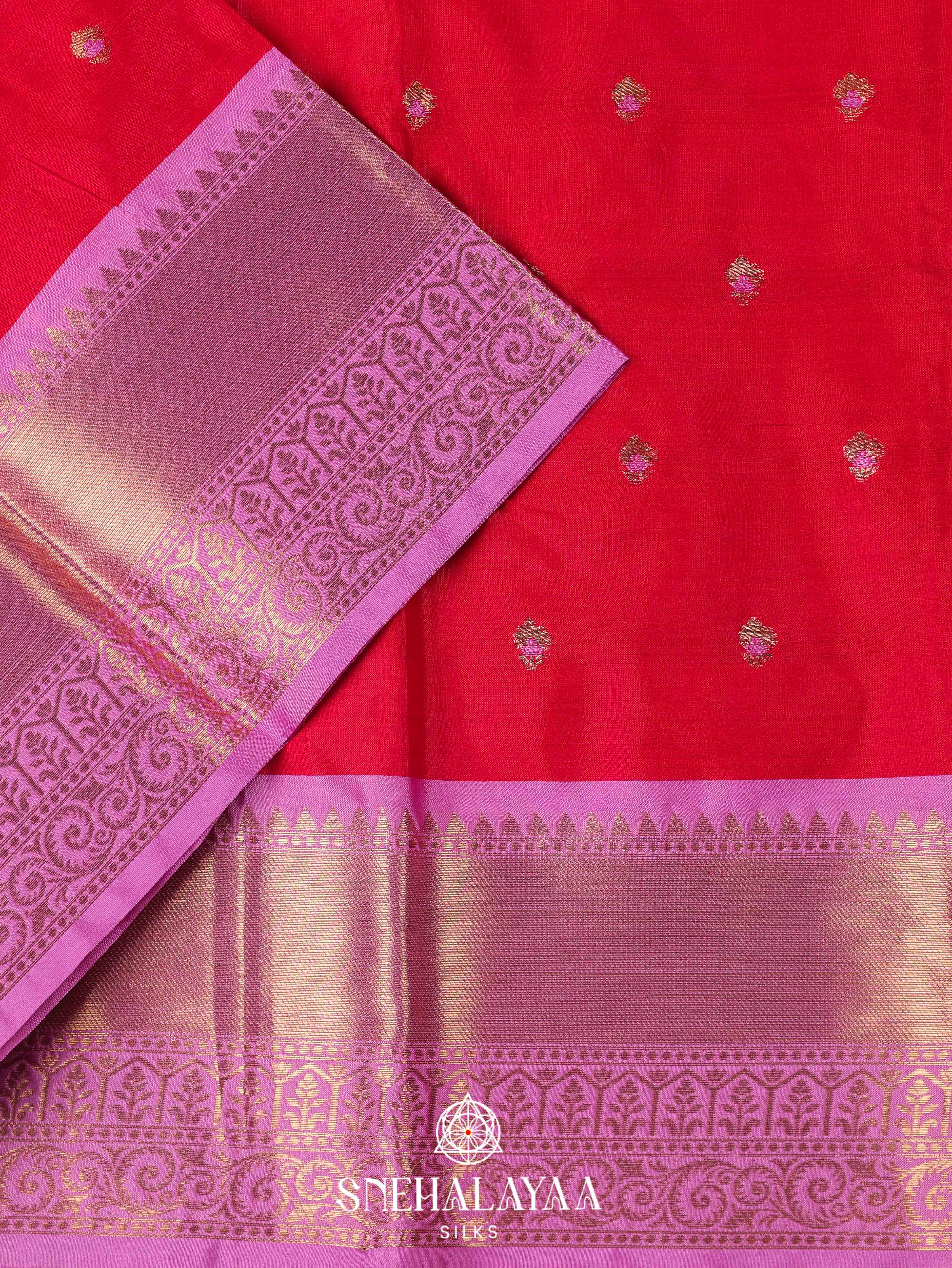 Red Art Silk Saree
