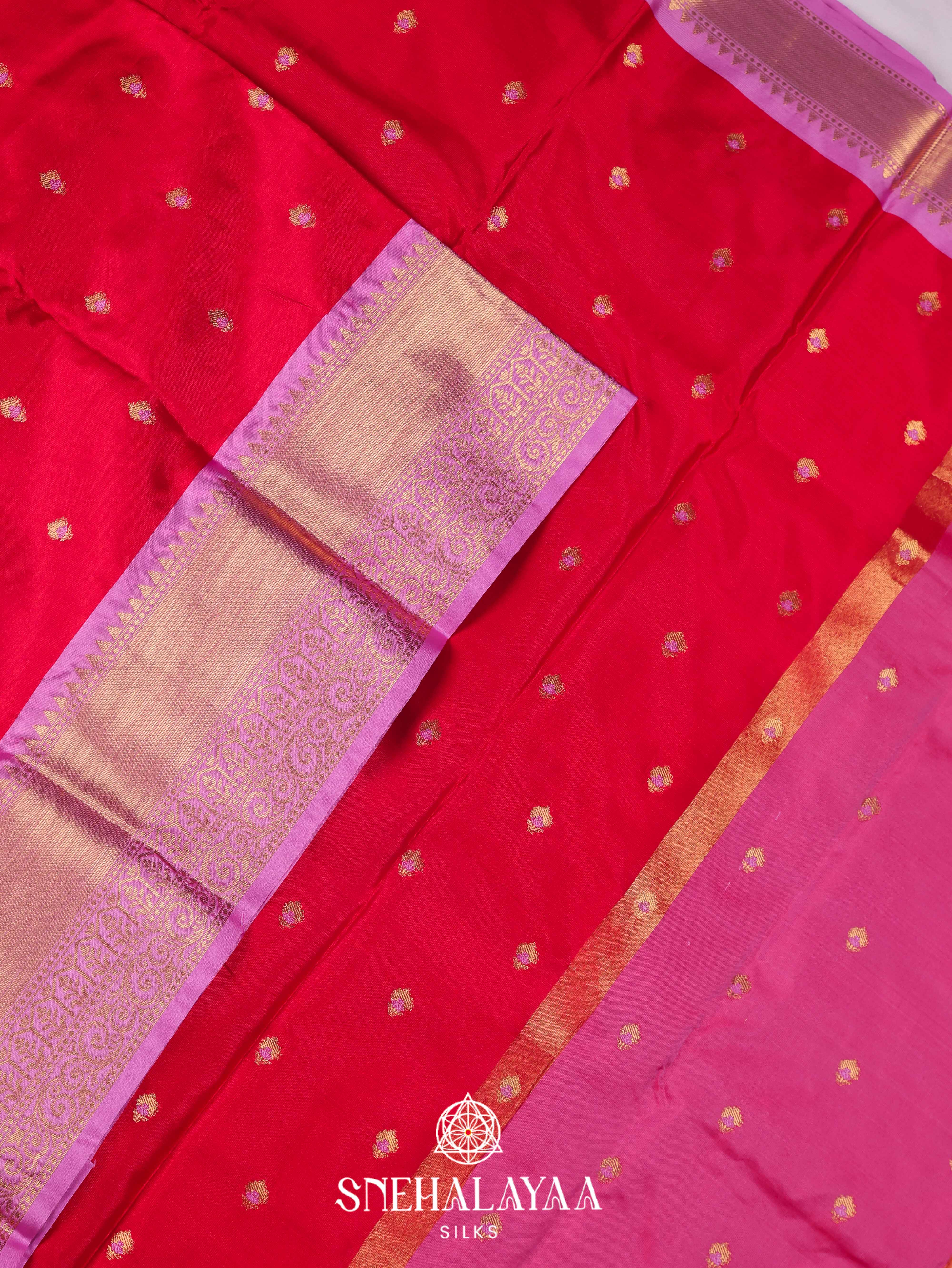 Red Art Silk Saree