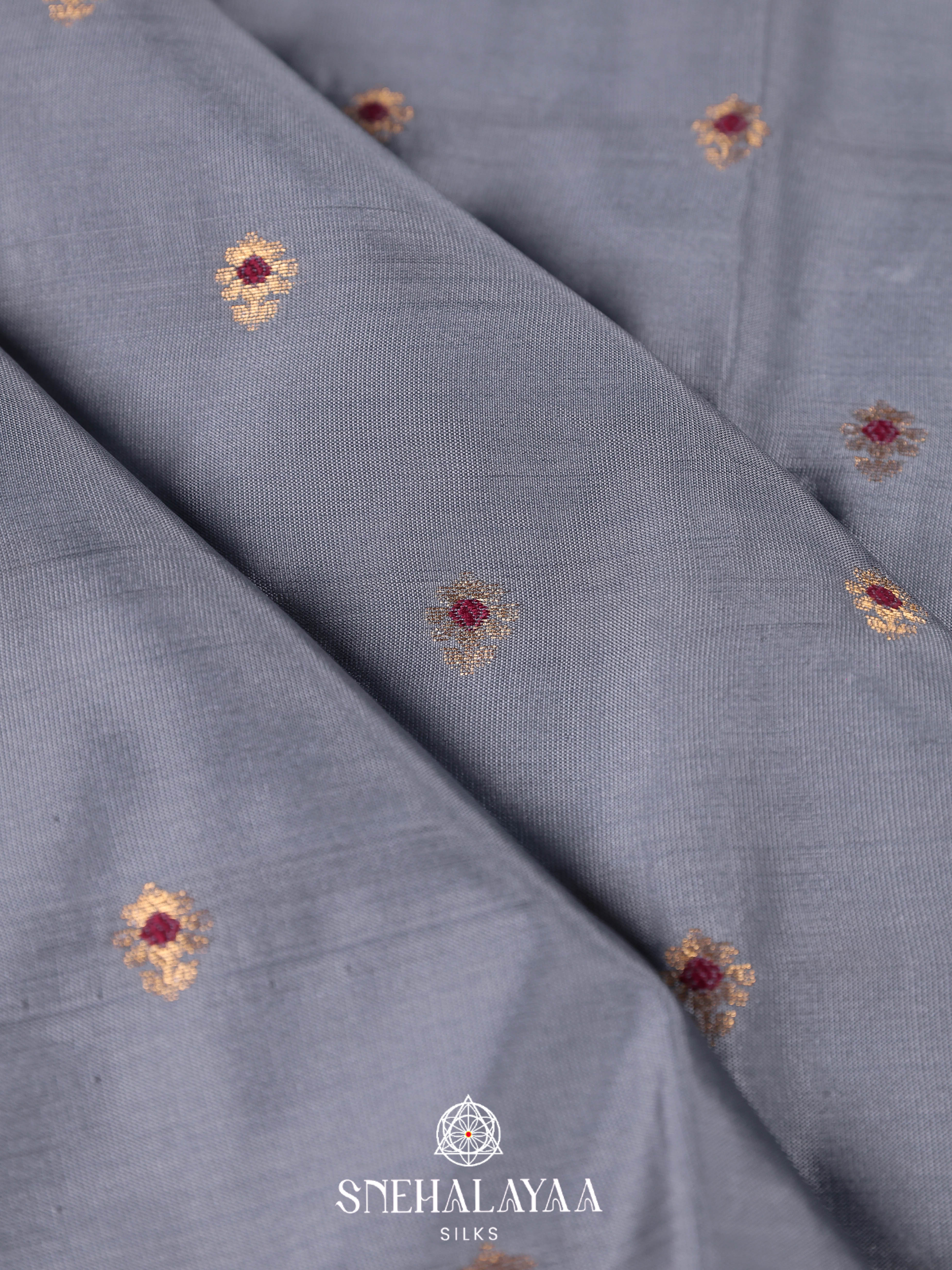 Grey Art Silk Saree