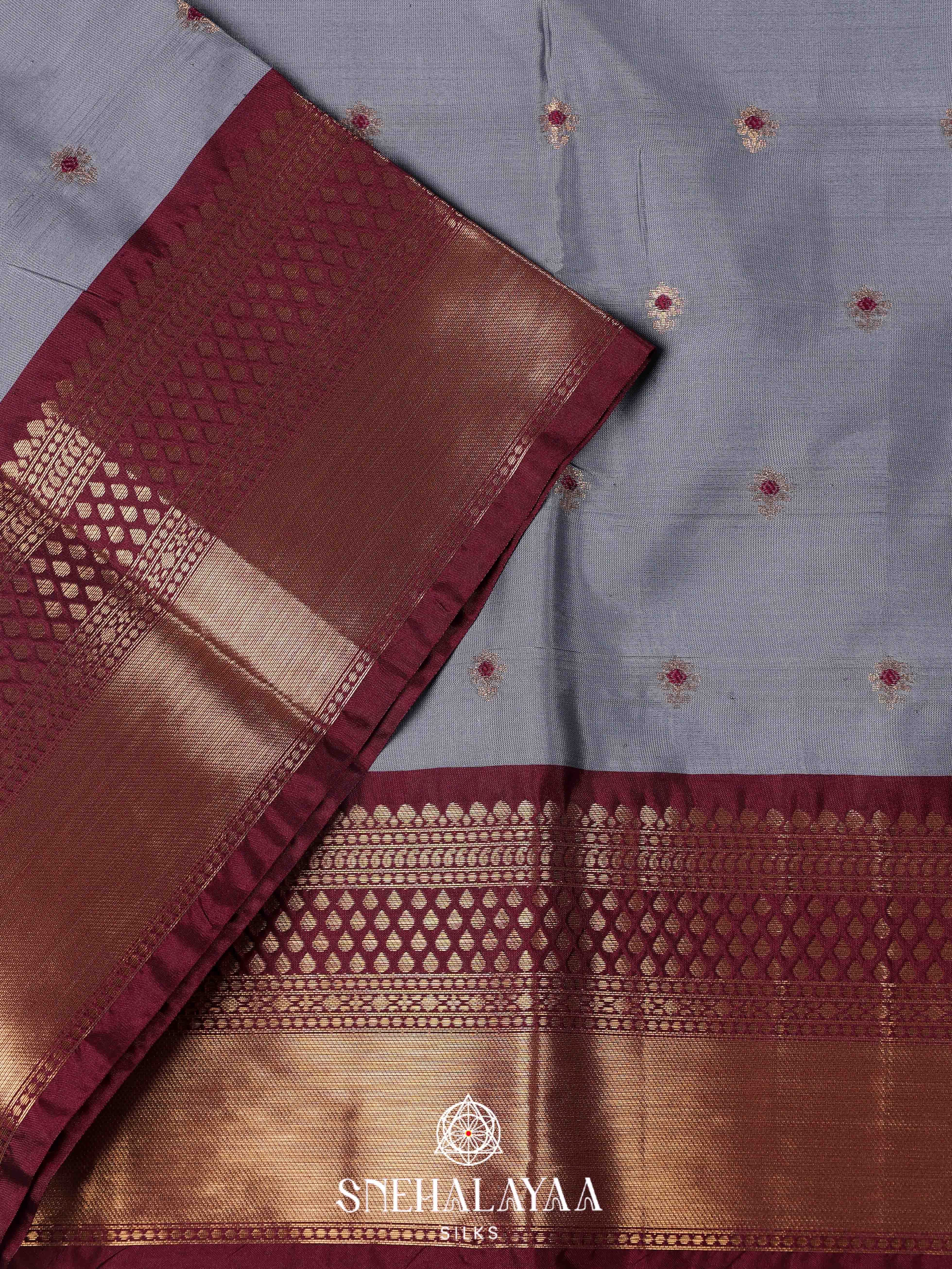 Grey Art Silk Saree