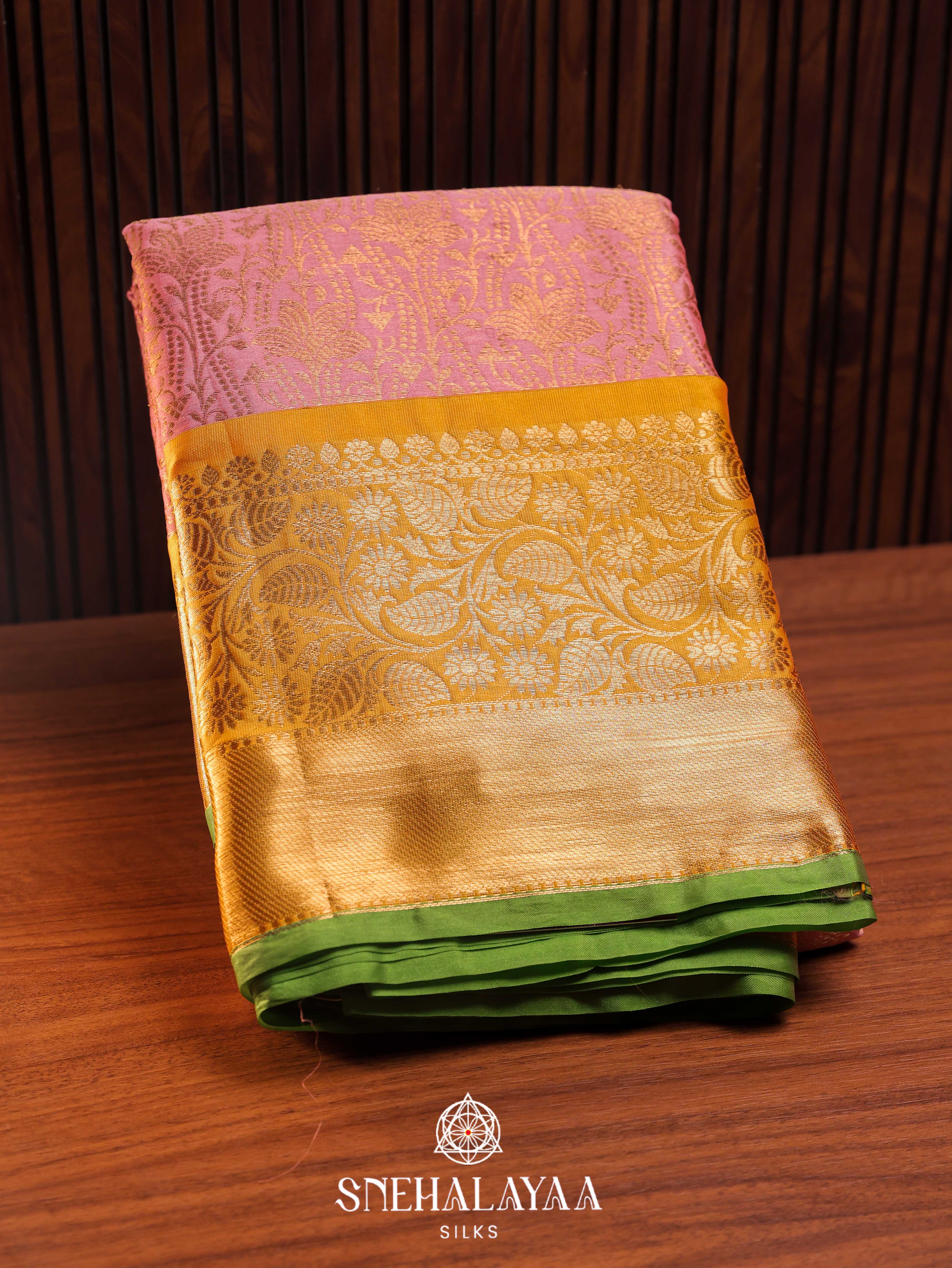 Peach Art Silk Saree