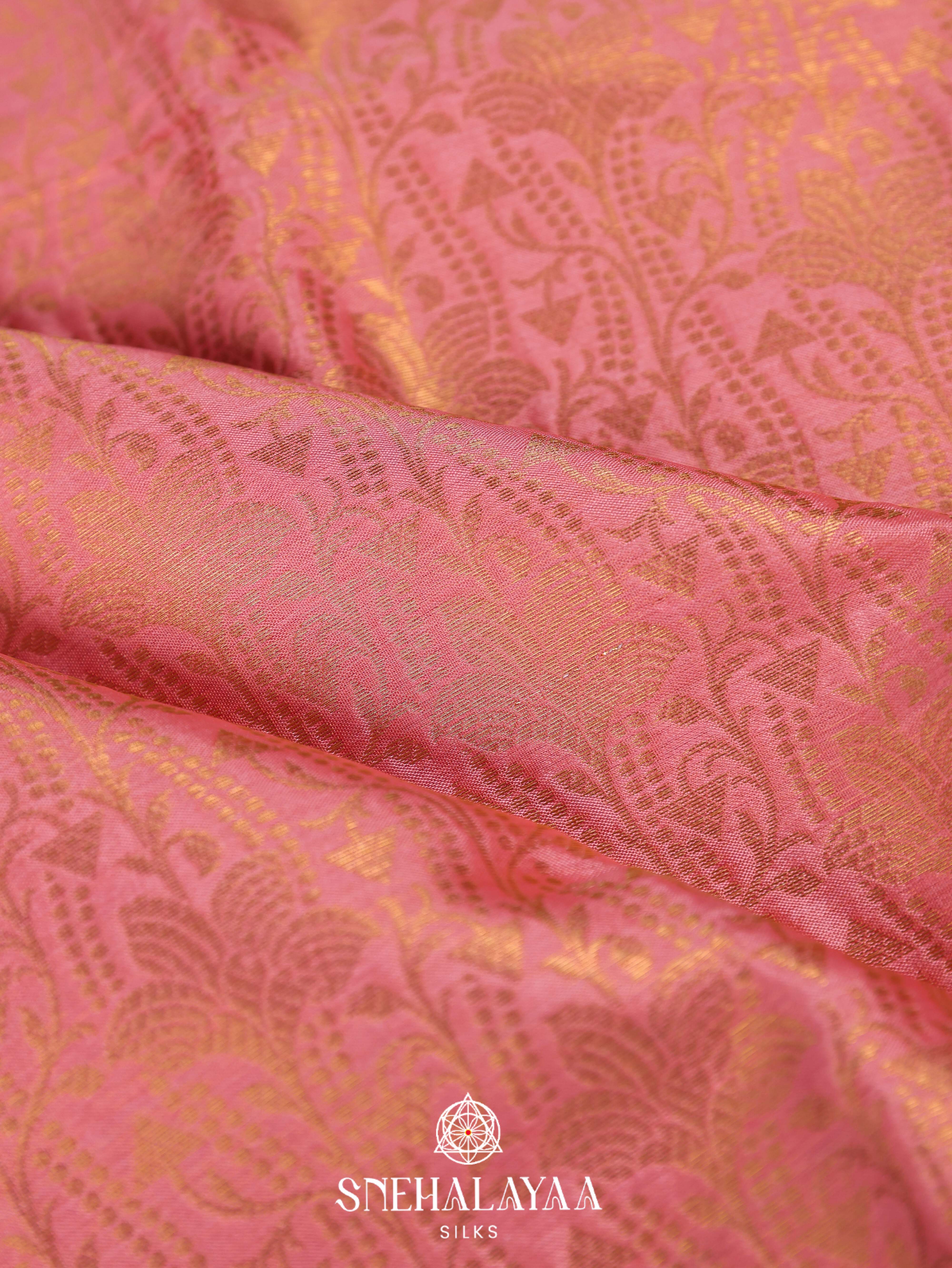 Peach Art Silk Saree