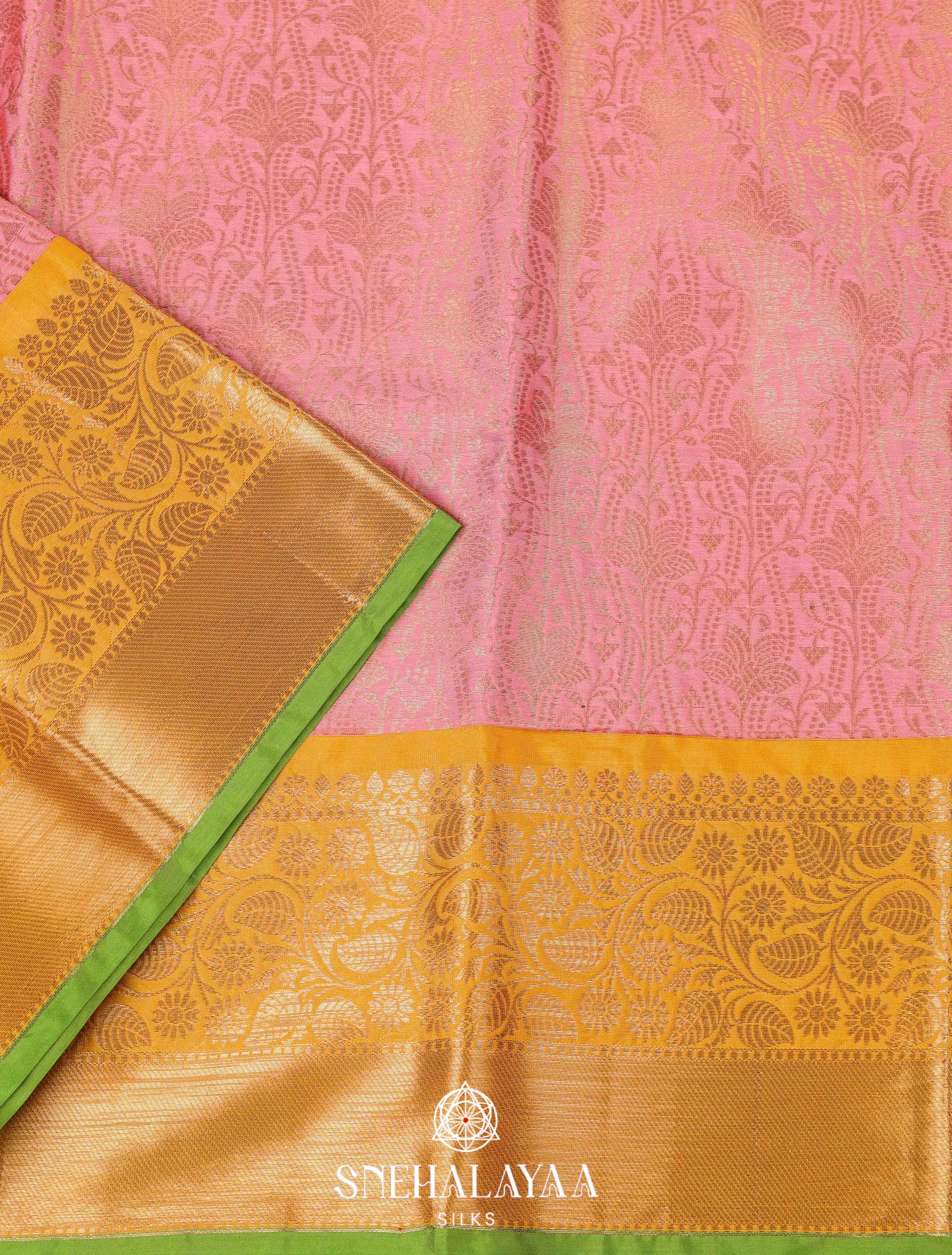Peach Art Silk Saree