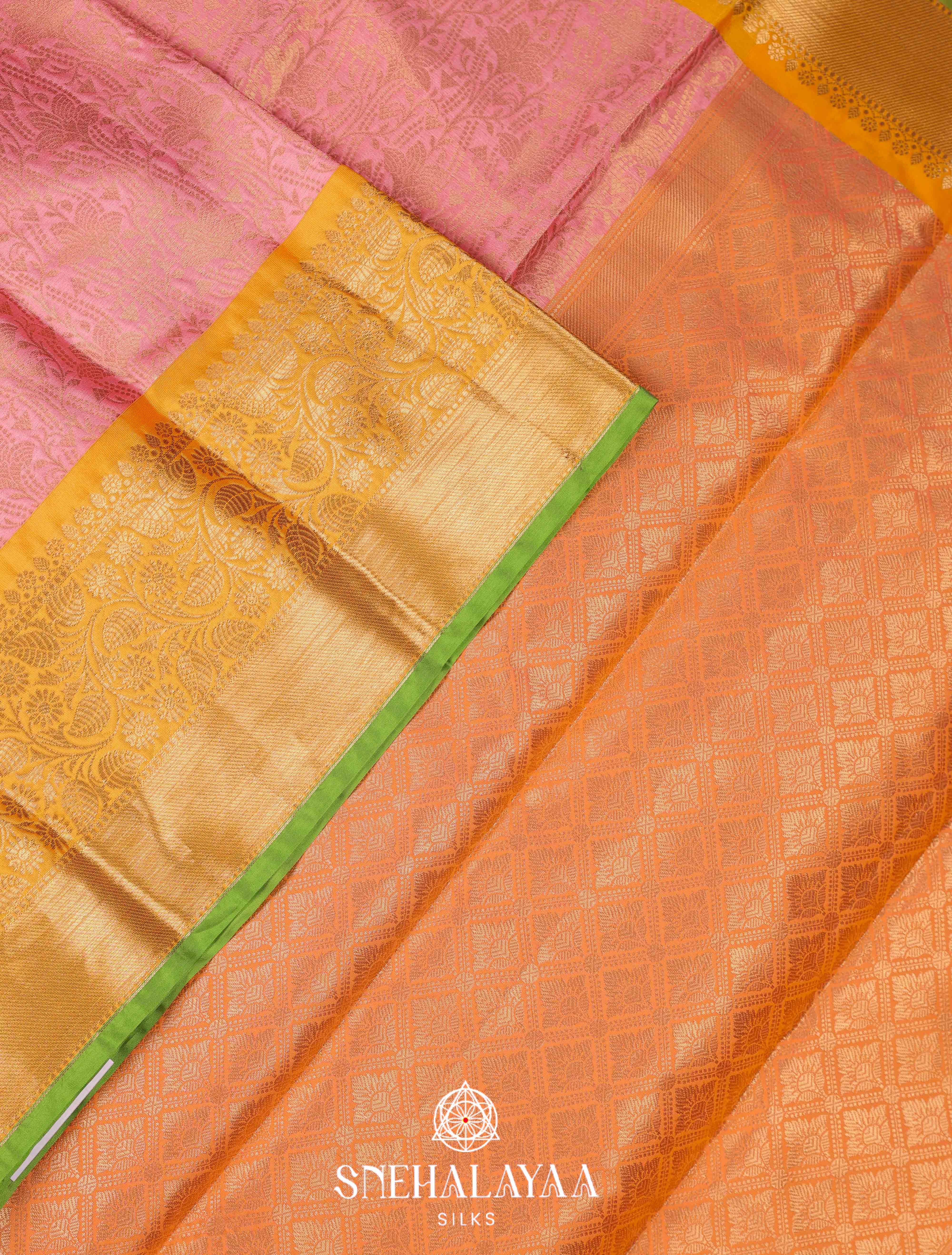 Peach Art Silk Saree