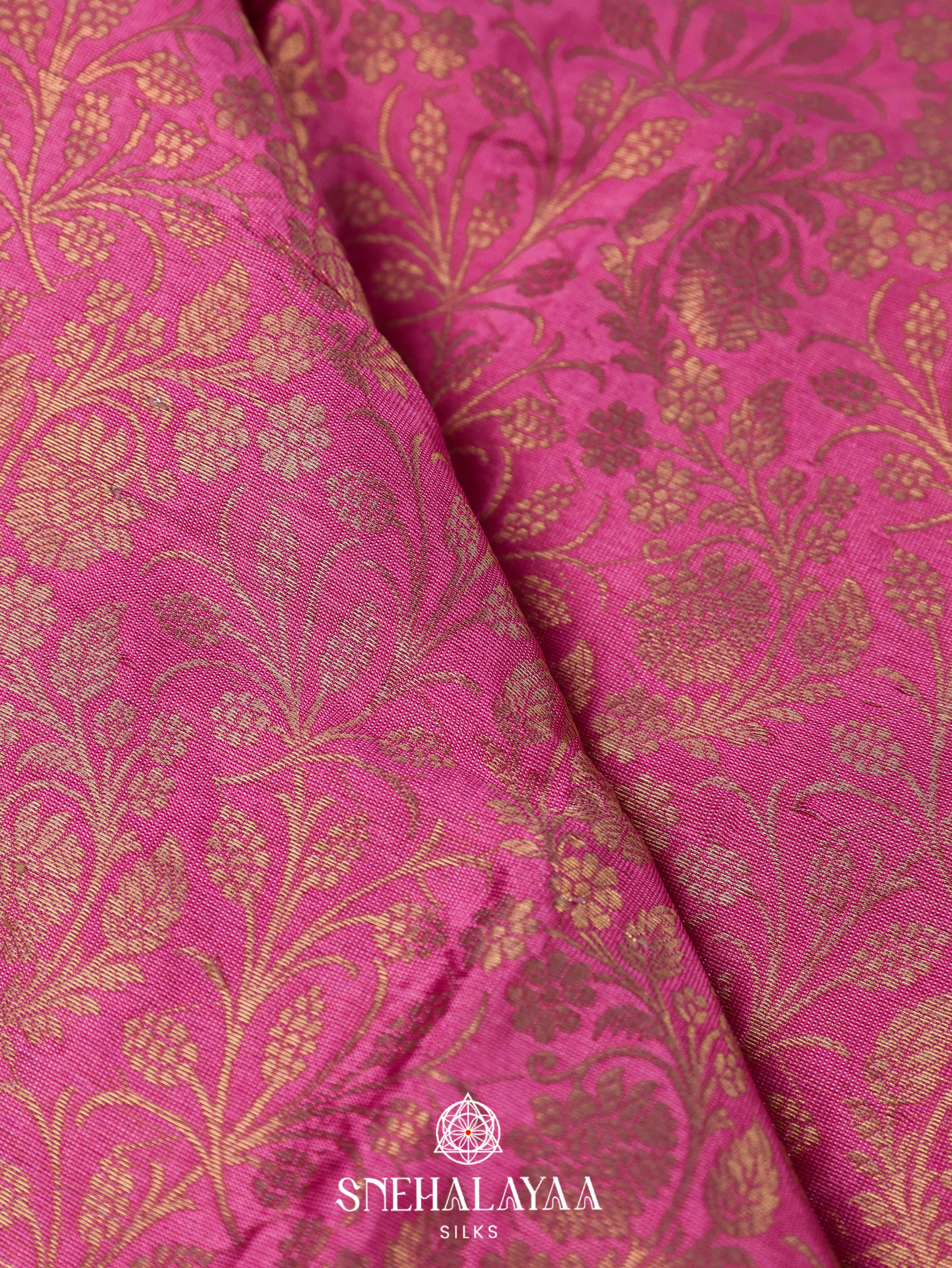 Pink Art Silk Saree