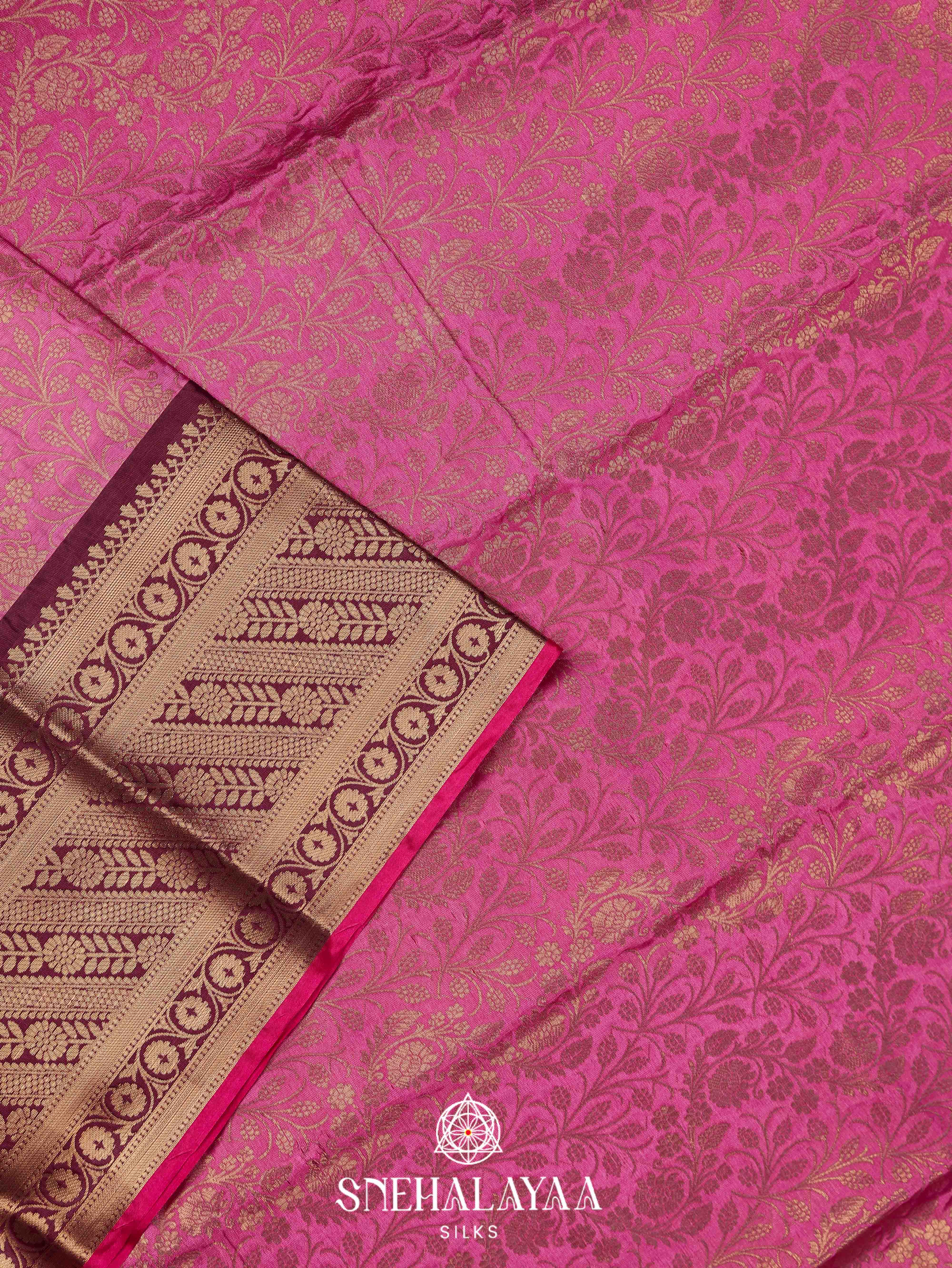 Pink Art Silk Saree