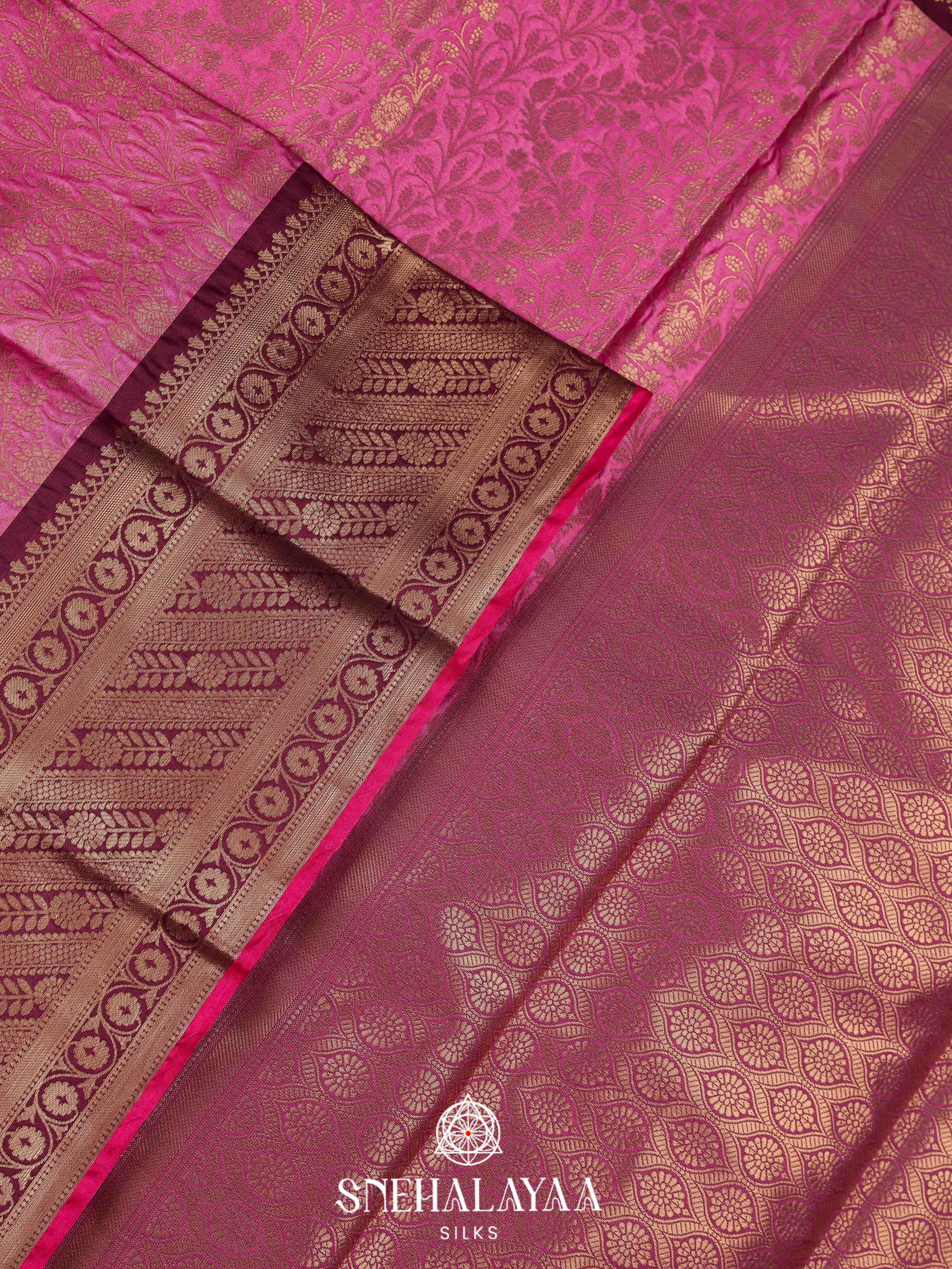 Pink Art Silk Saree