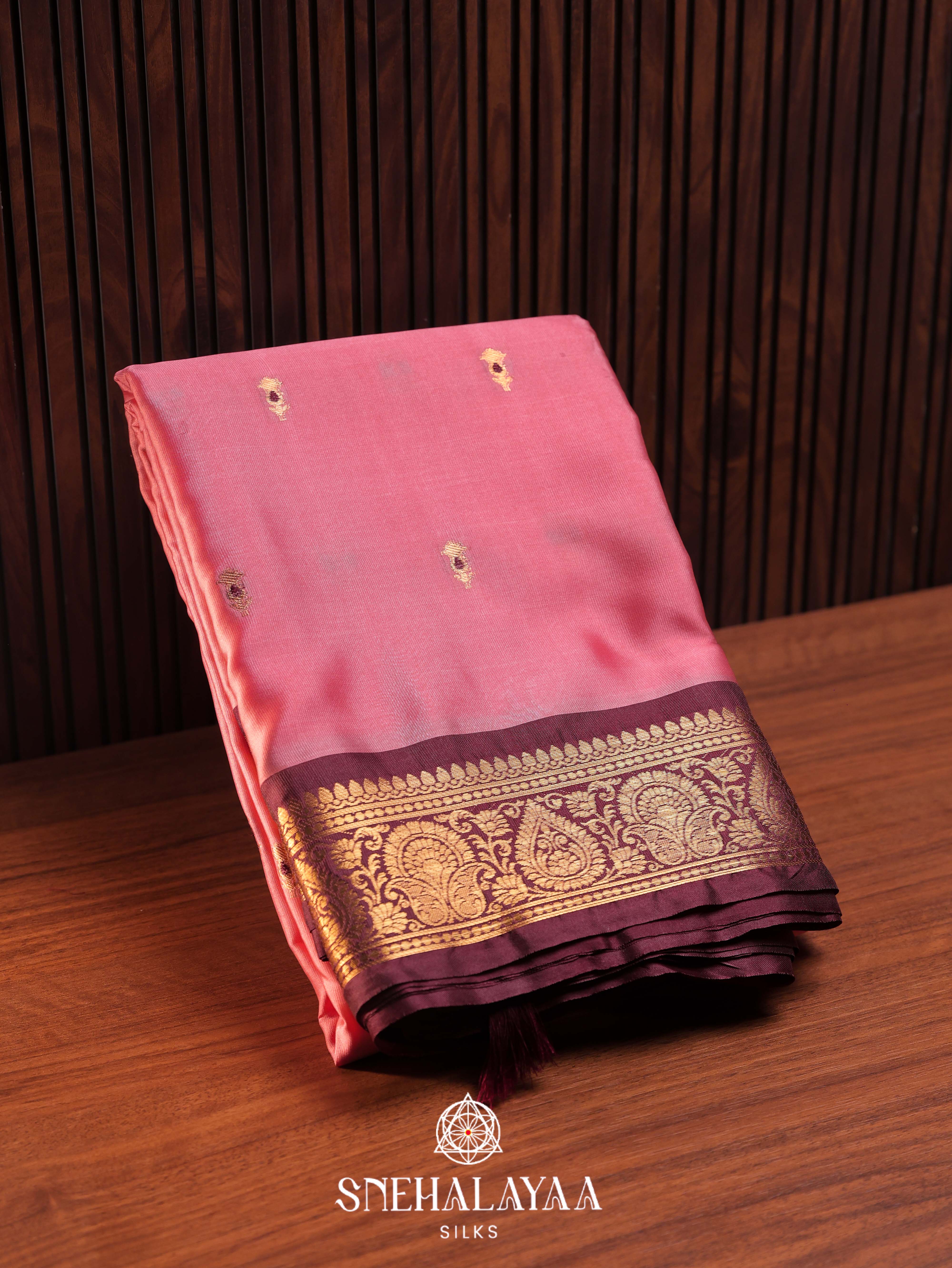 Pink Art Silk Saree