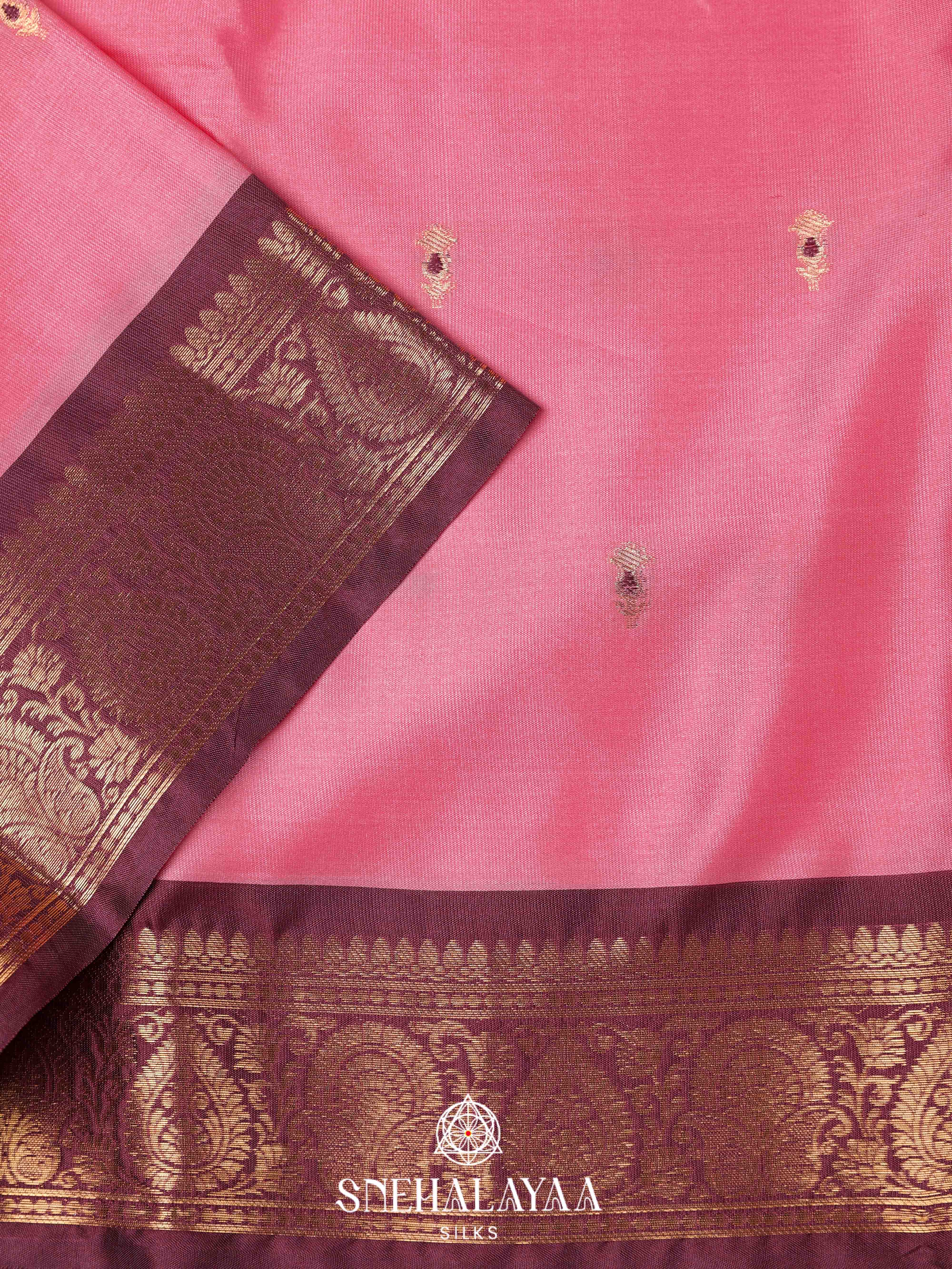 Pink Art Silk Saree