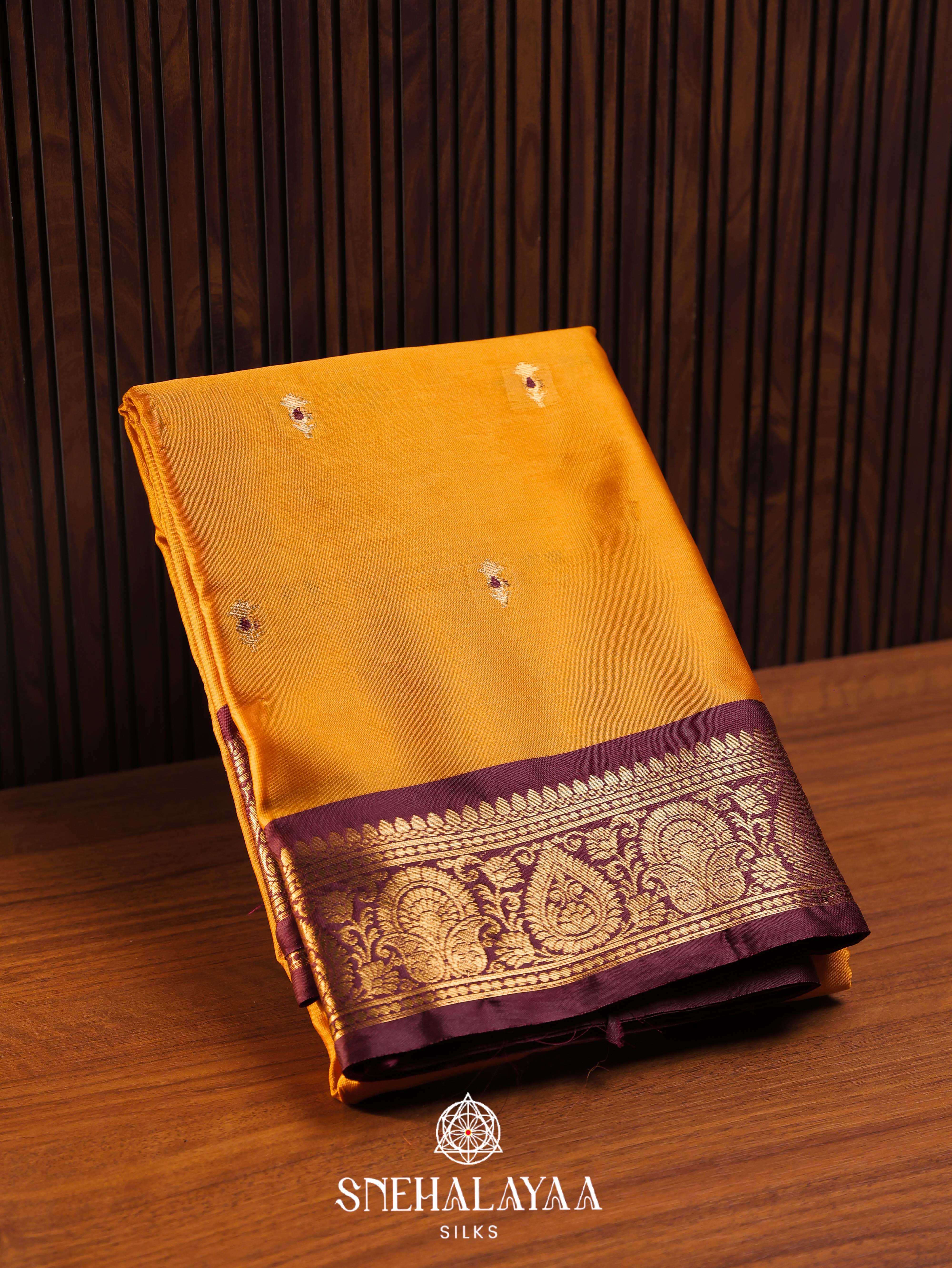 Mango Yellow Art Silk Saree