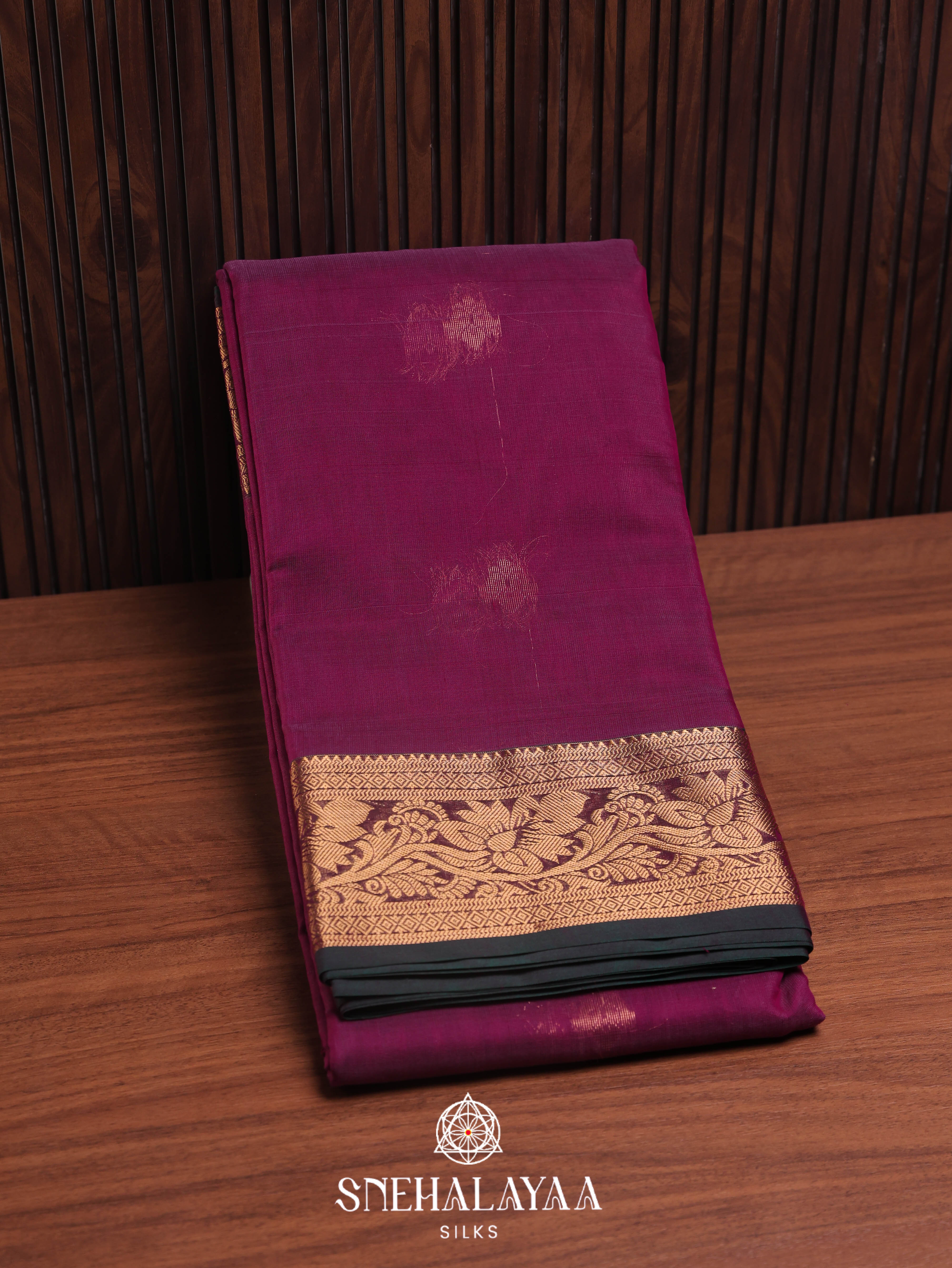Magenta Silk Cotton Saree