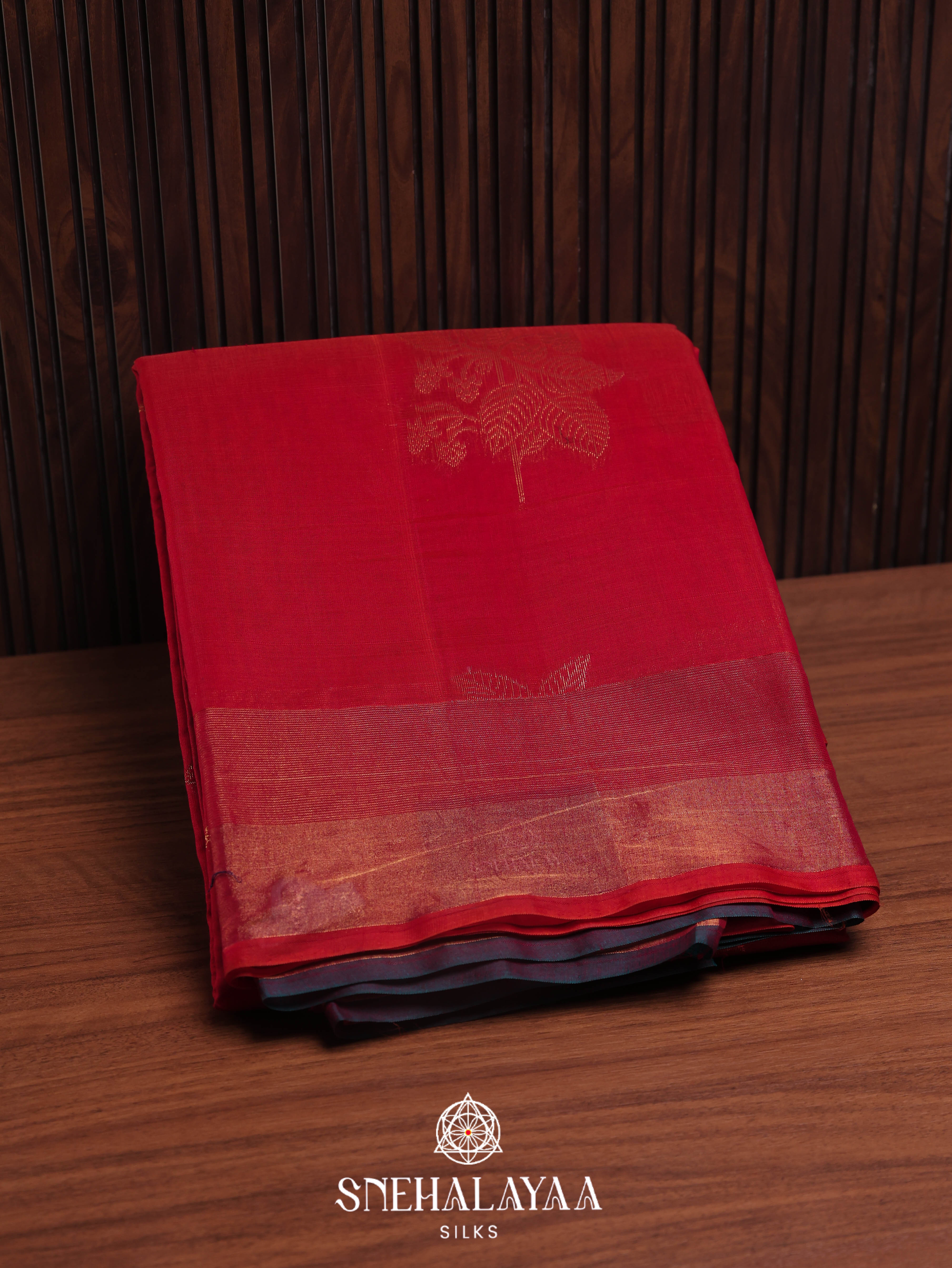 Red Silk Cotton Saree