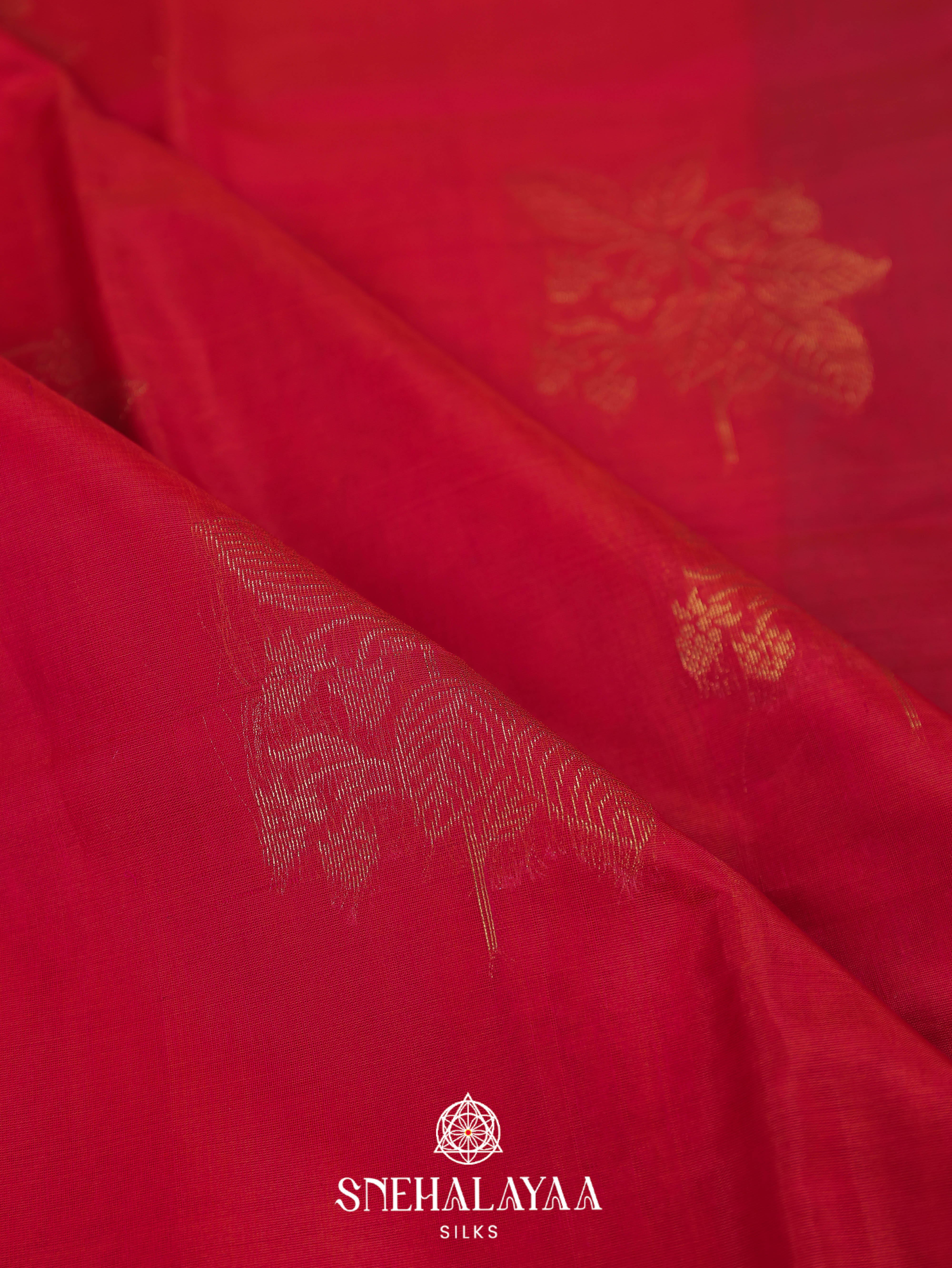 Red Silk Cotton Saree