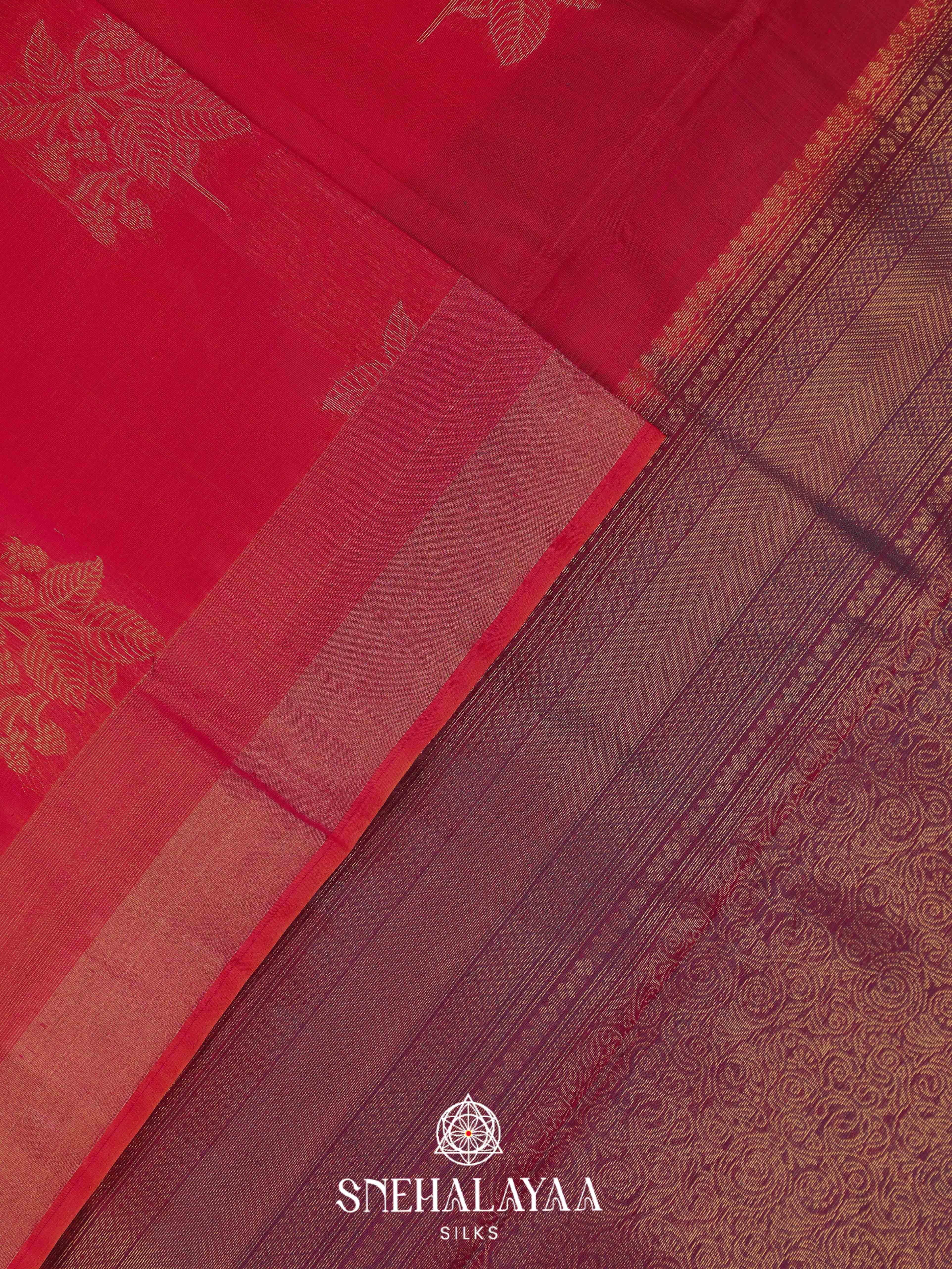 Red Silk Cotton Saree