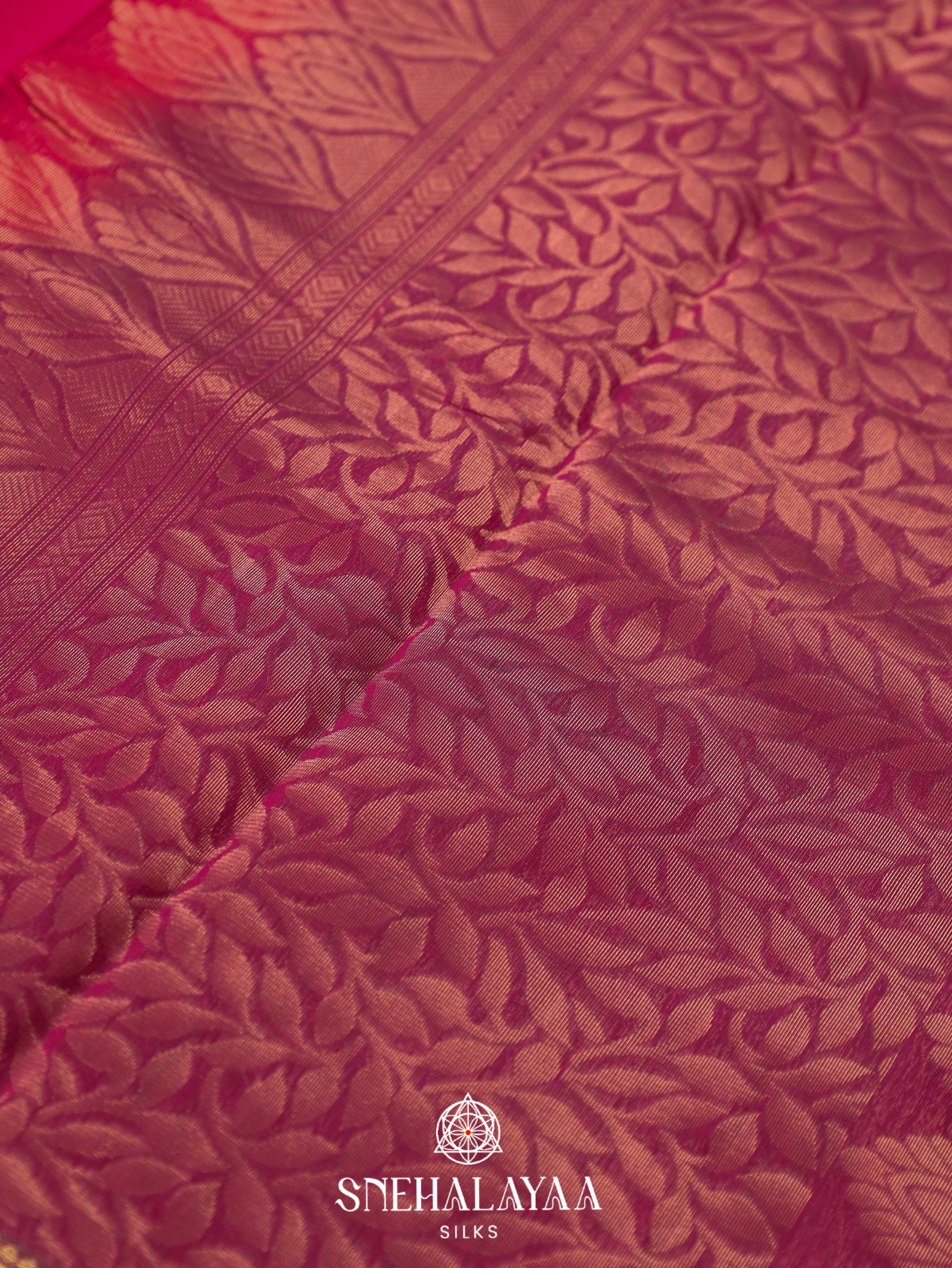 Ruby Red Silk Cotton Saree
