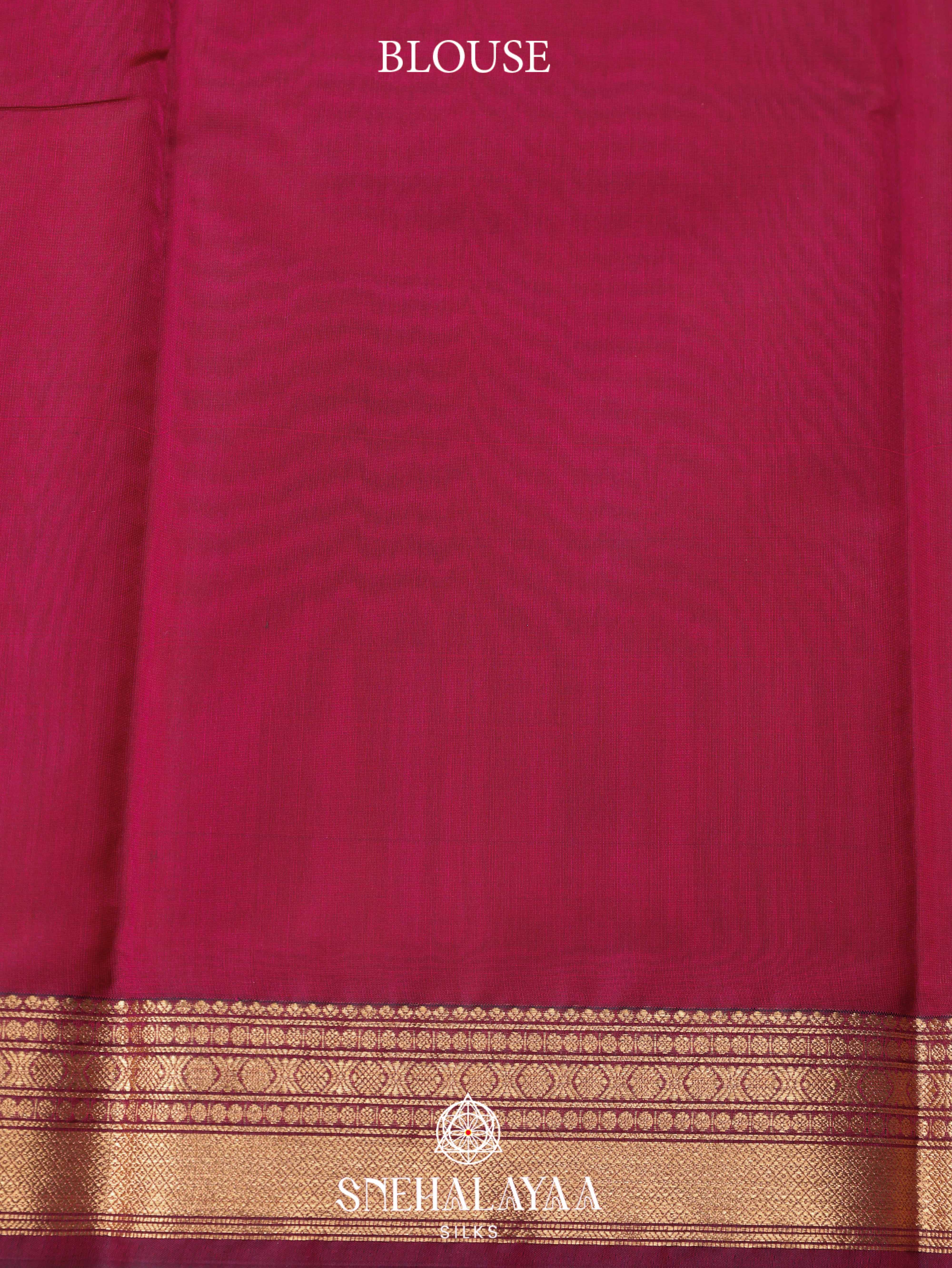 Ruby Red Silk Cotton Saree