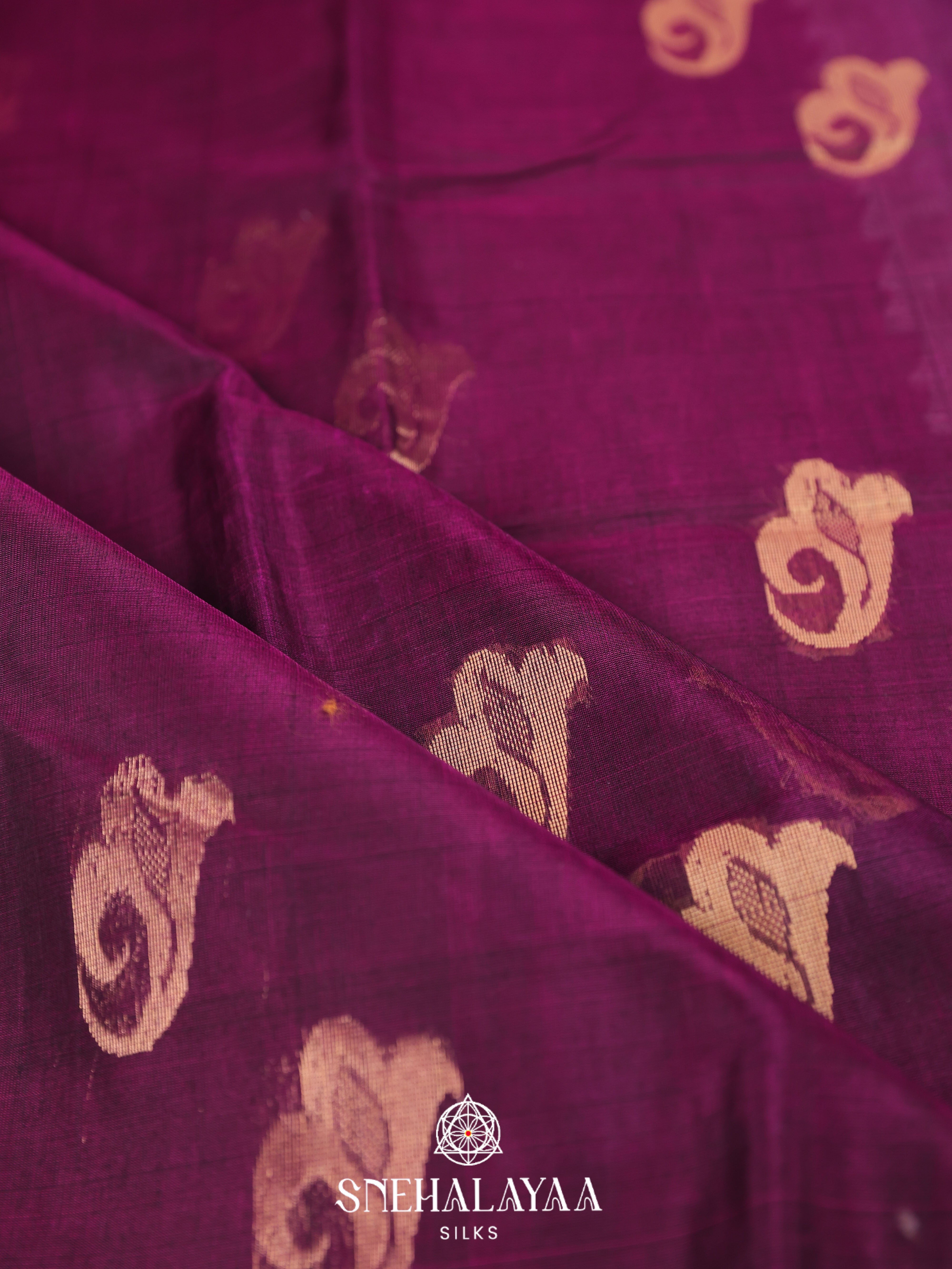 Wine Silk Cotton Saree