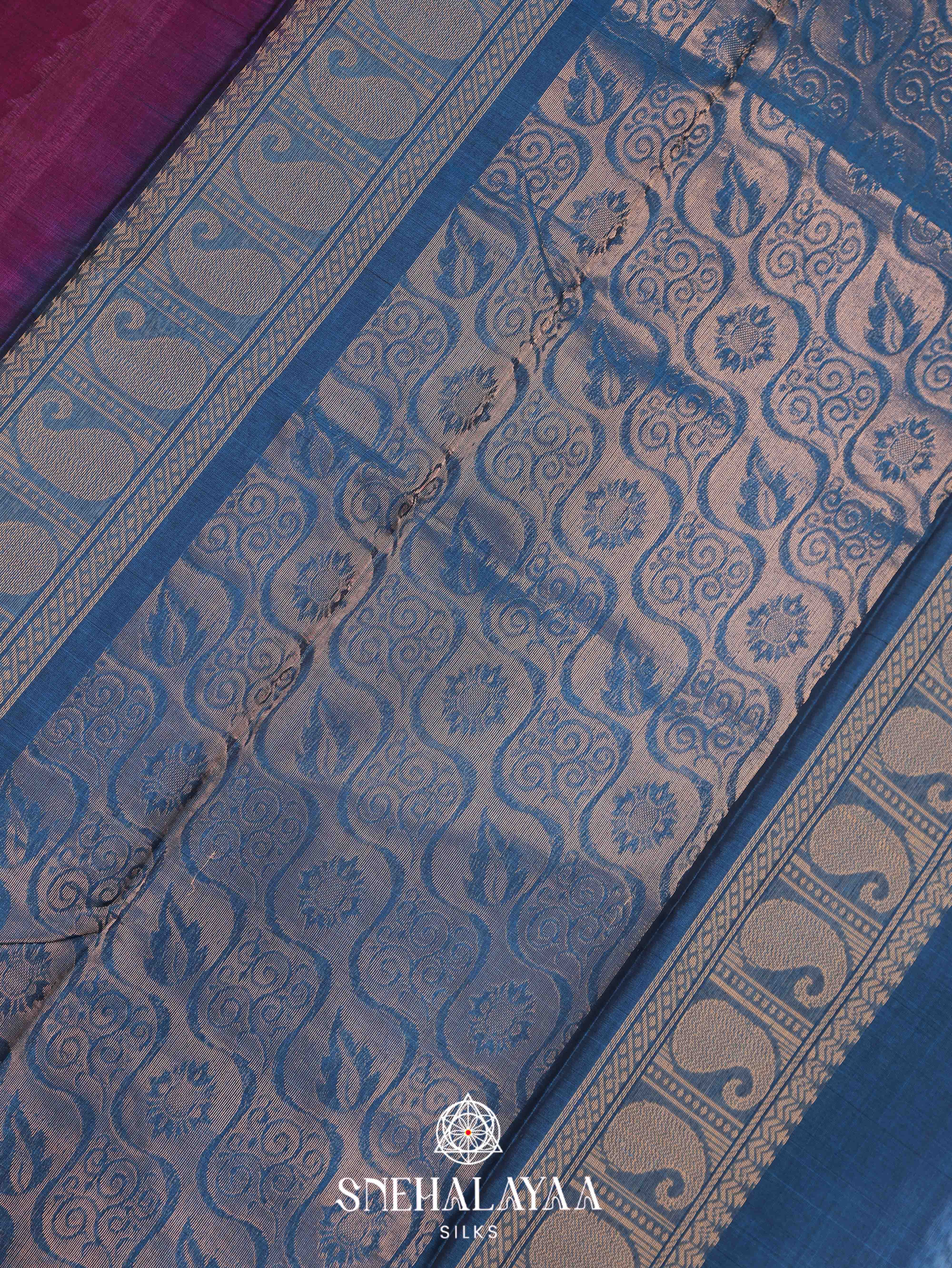 Wine Silk Cotton Saree