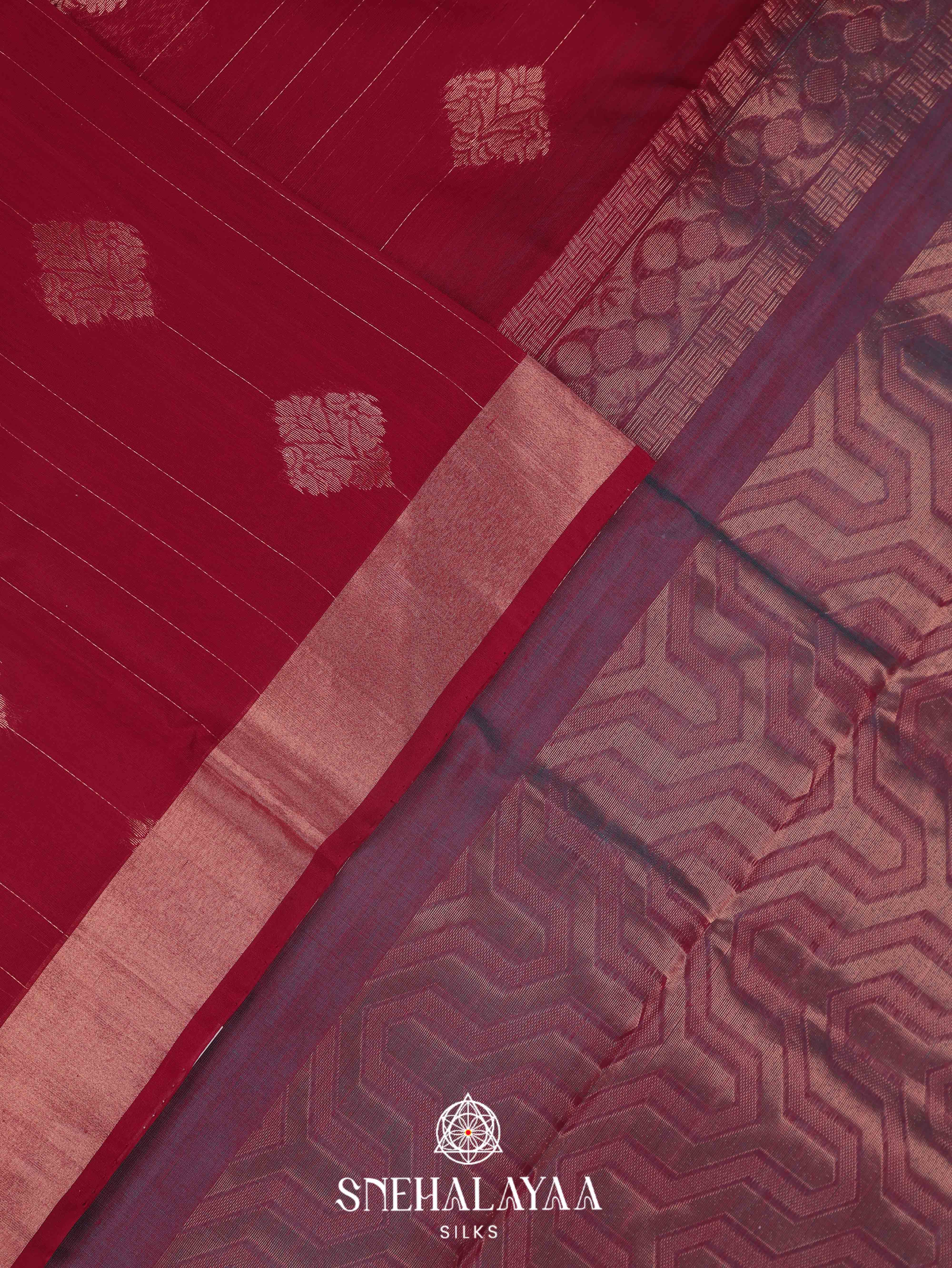 Red Silk Cotton Saree