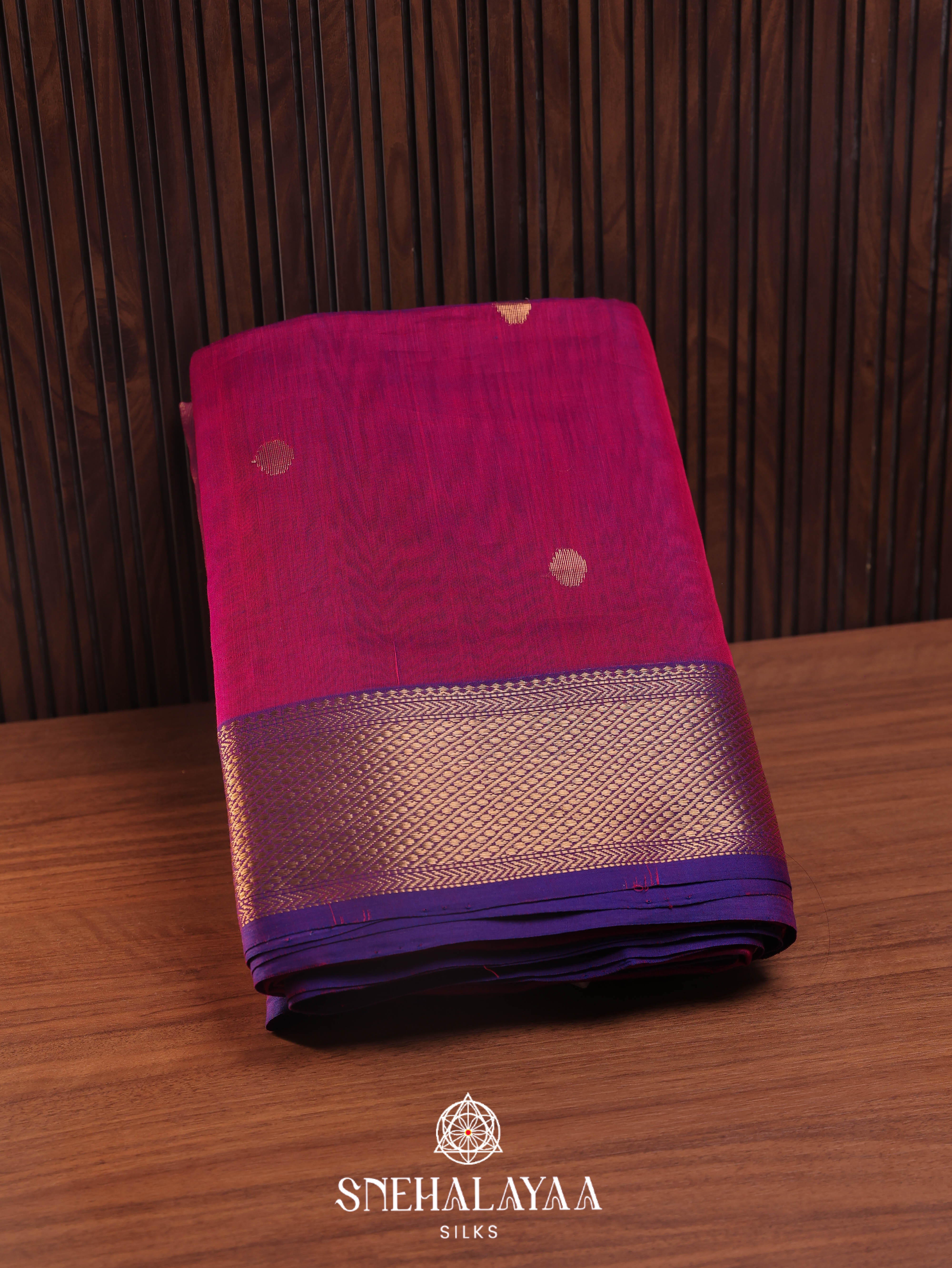 Pink. Maheshwari Silk Cotton Saree