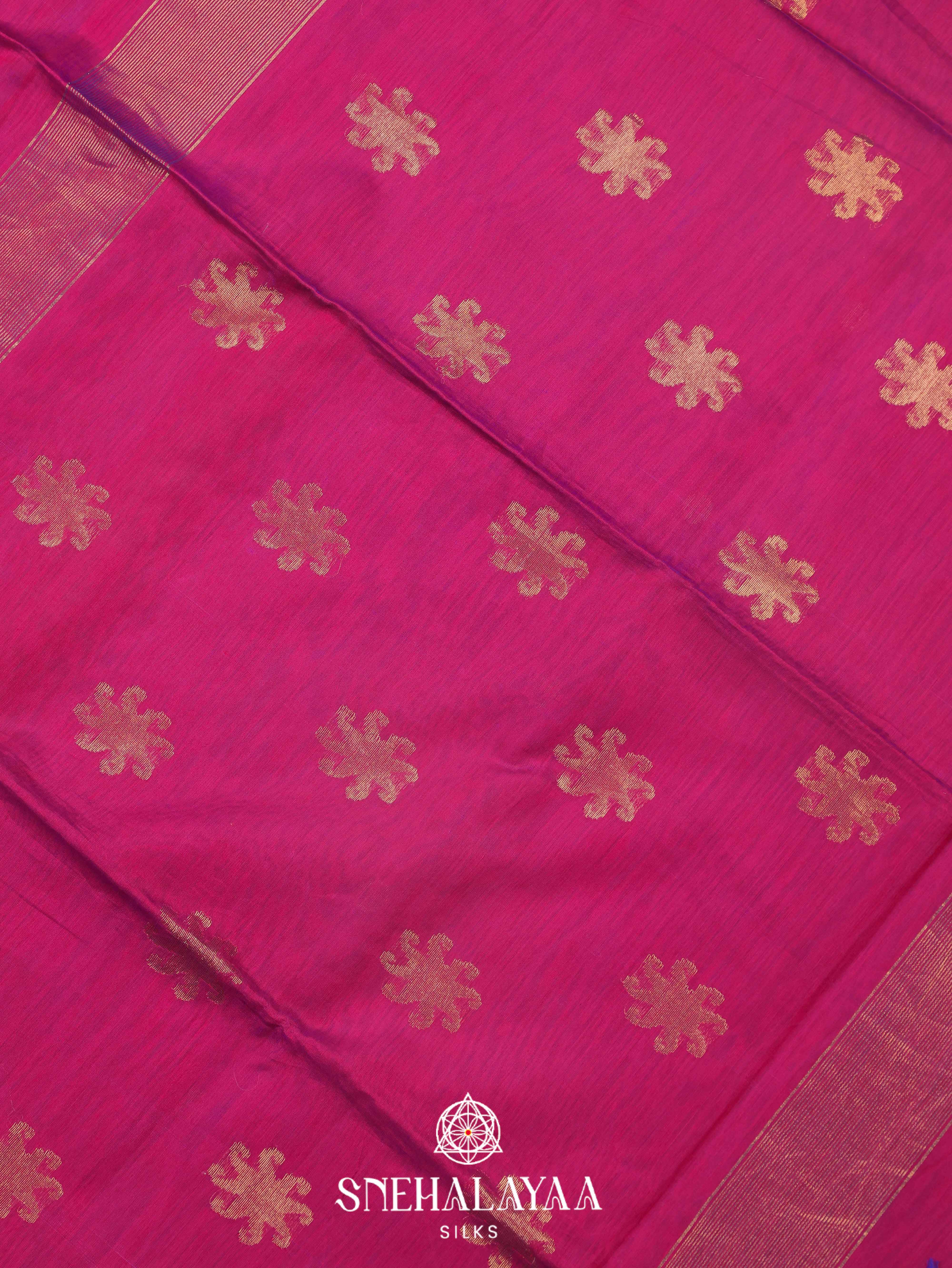Pink. Maheshwari Silk Cotton Saree