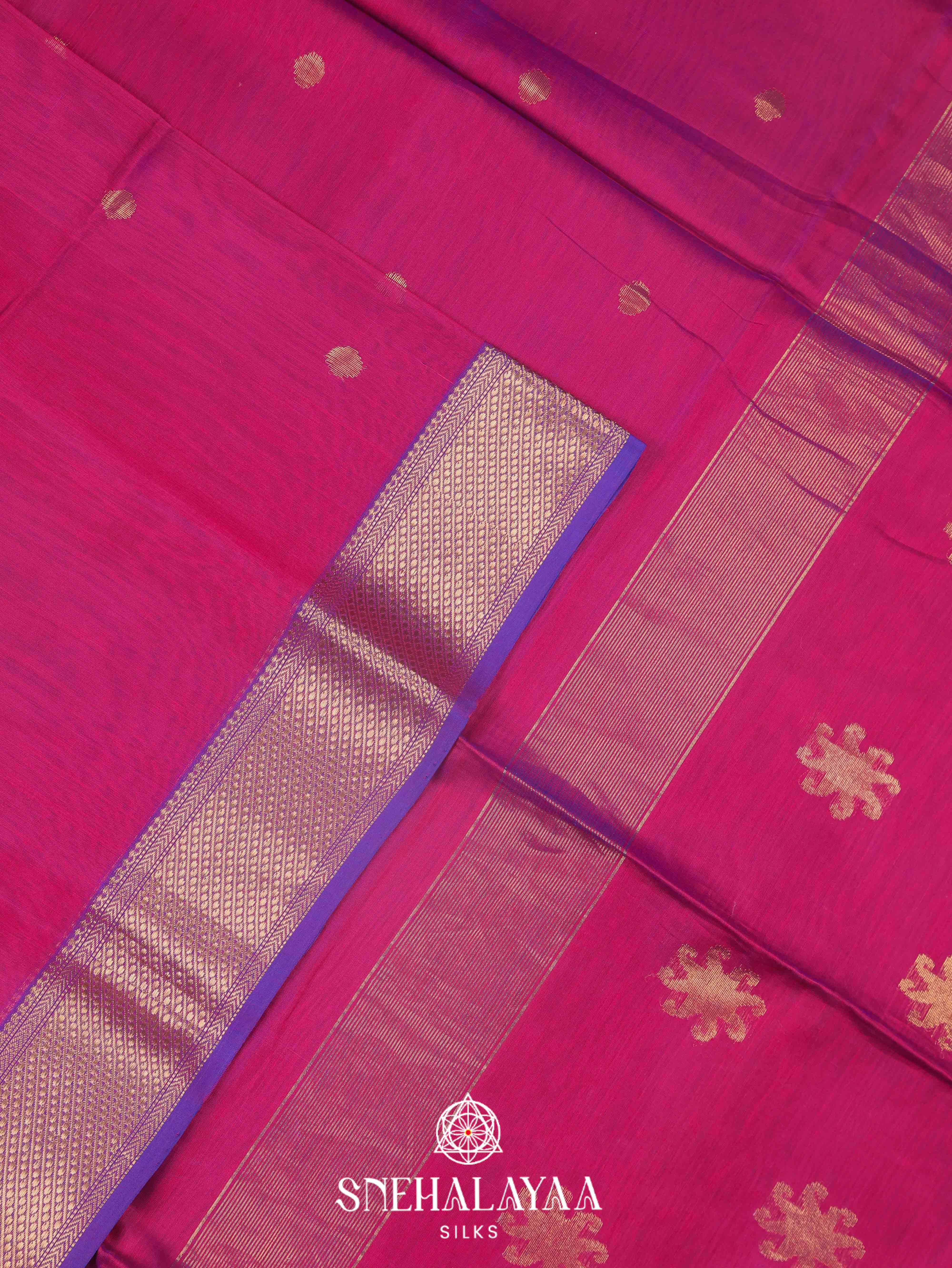 Pink. Maheshwari Silk Cotton Saree