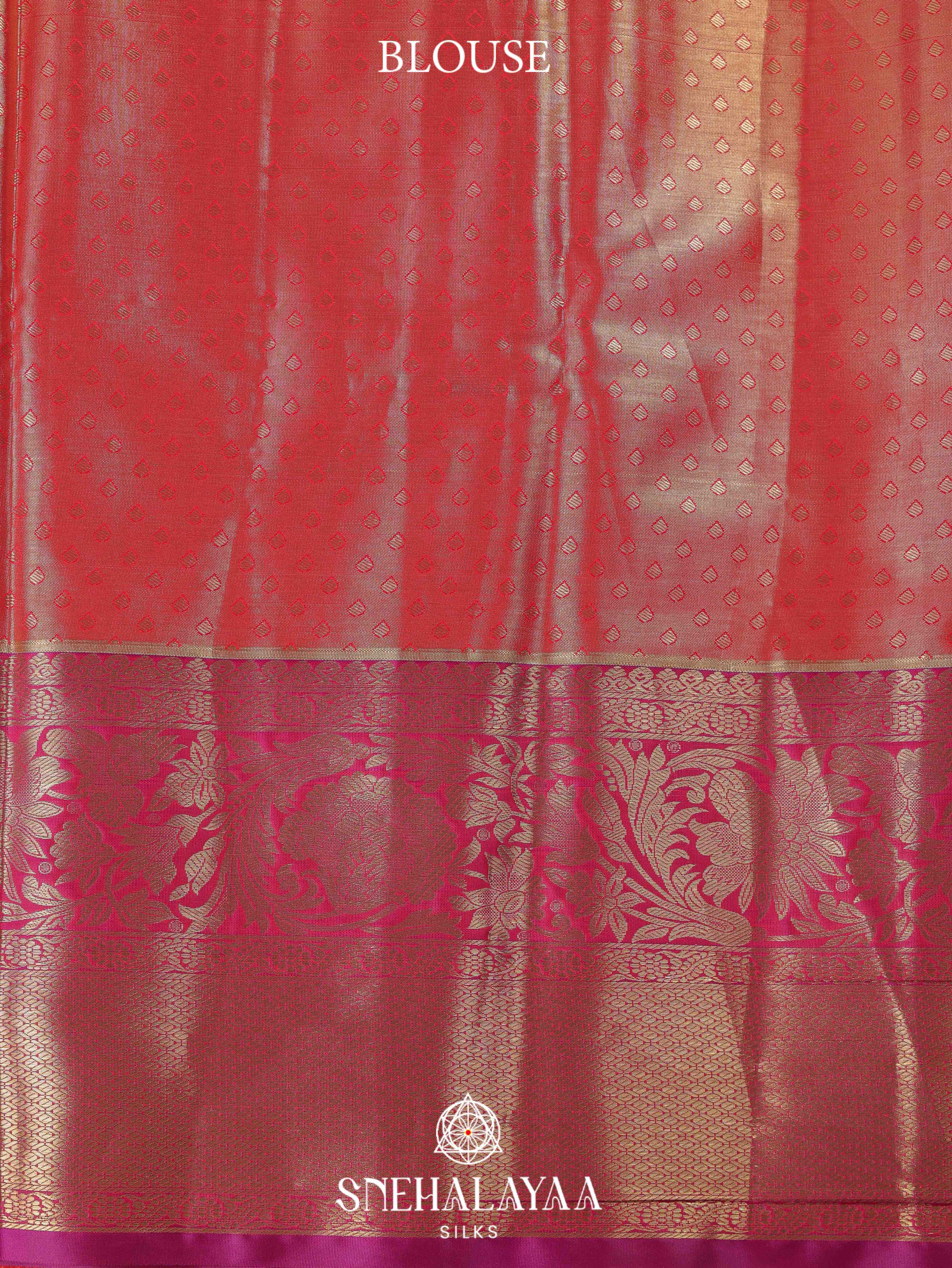 Peach Art Silk Saree
