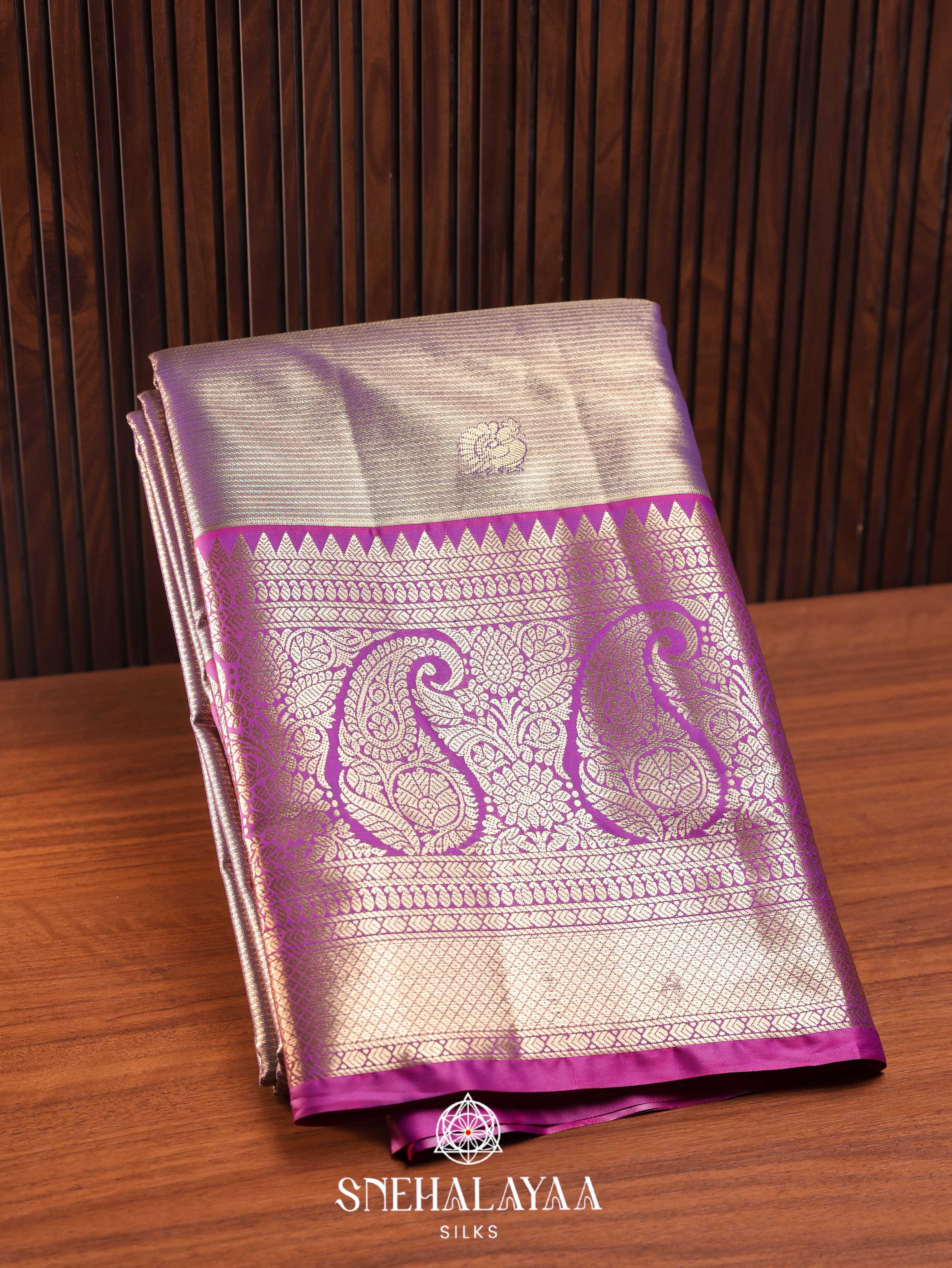 Lavender Art Silk Saree
