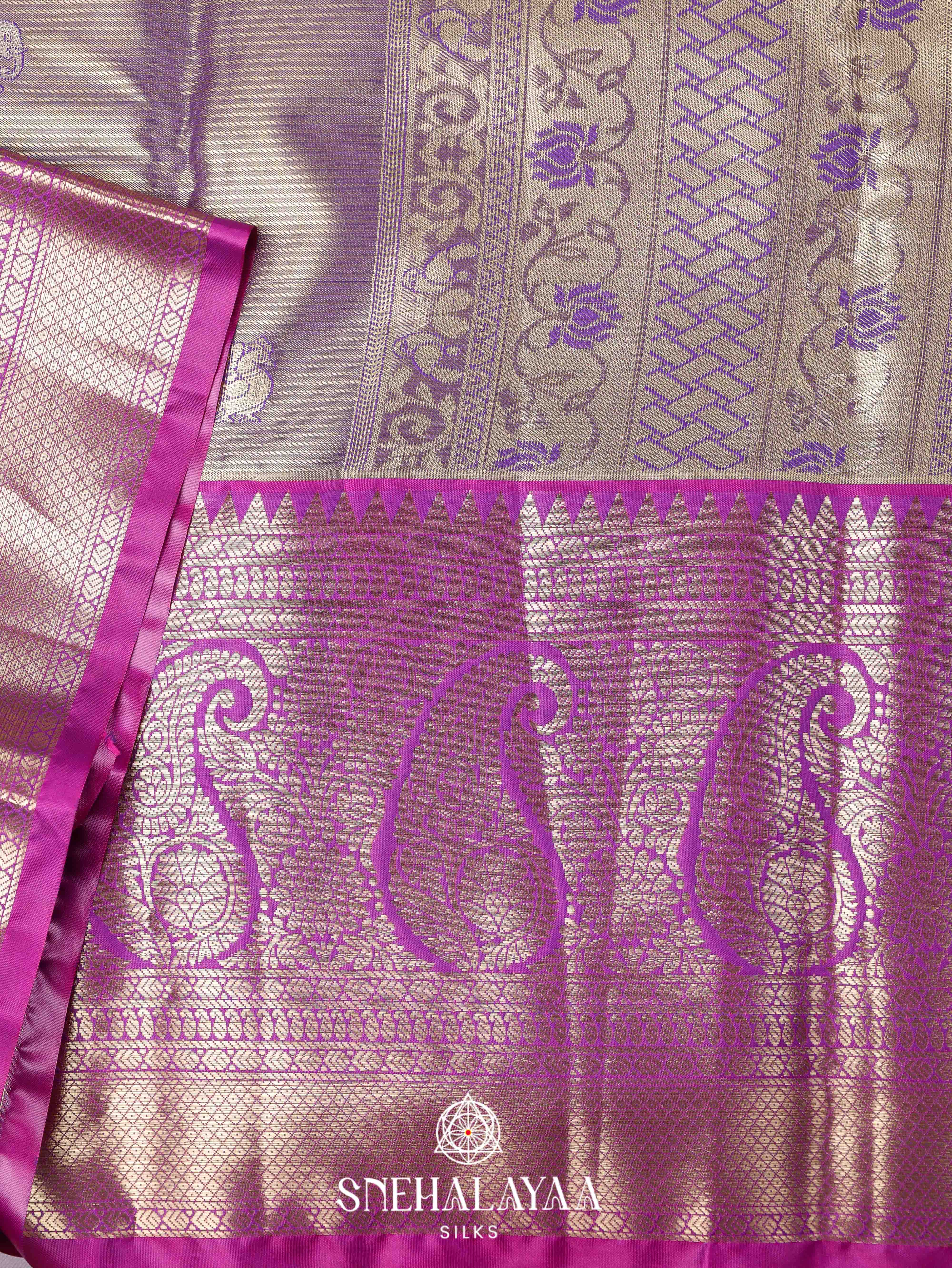 Lavender Art Silk Saree