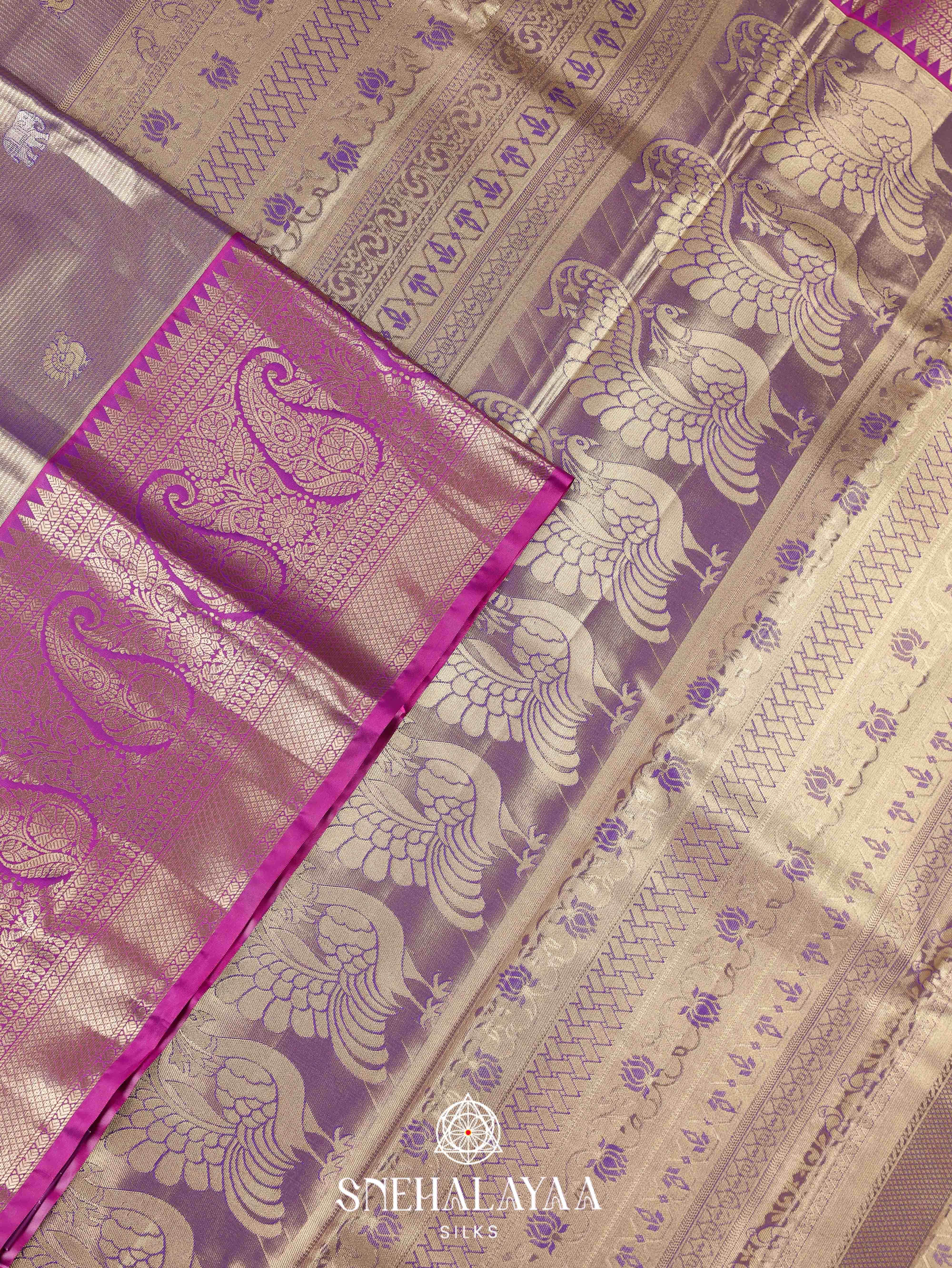 Lavender Art Silk Saree