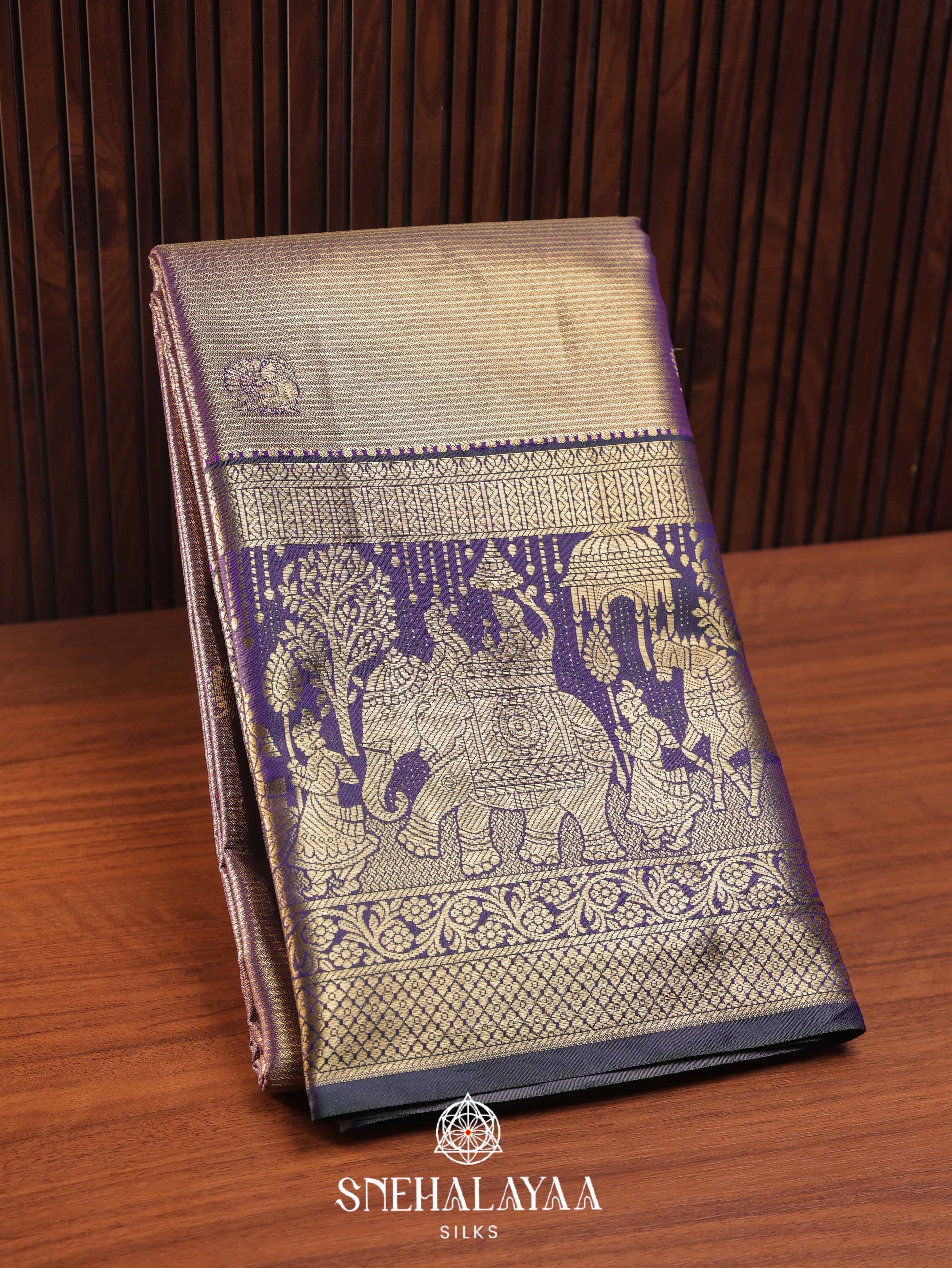 Purple Art Silk Saree