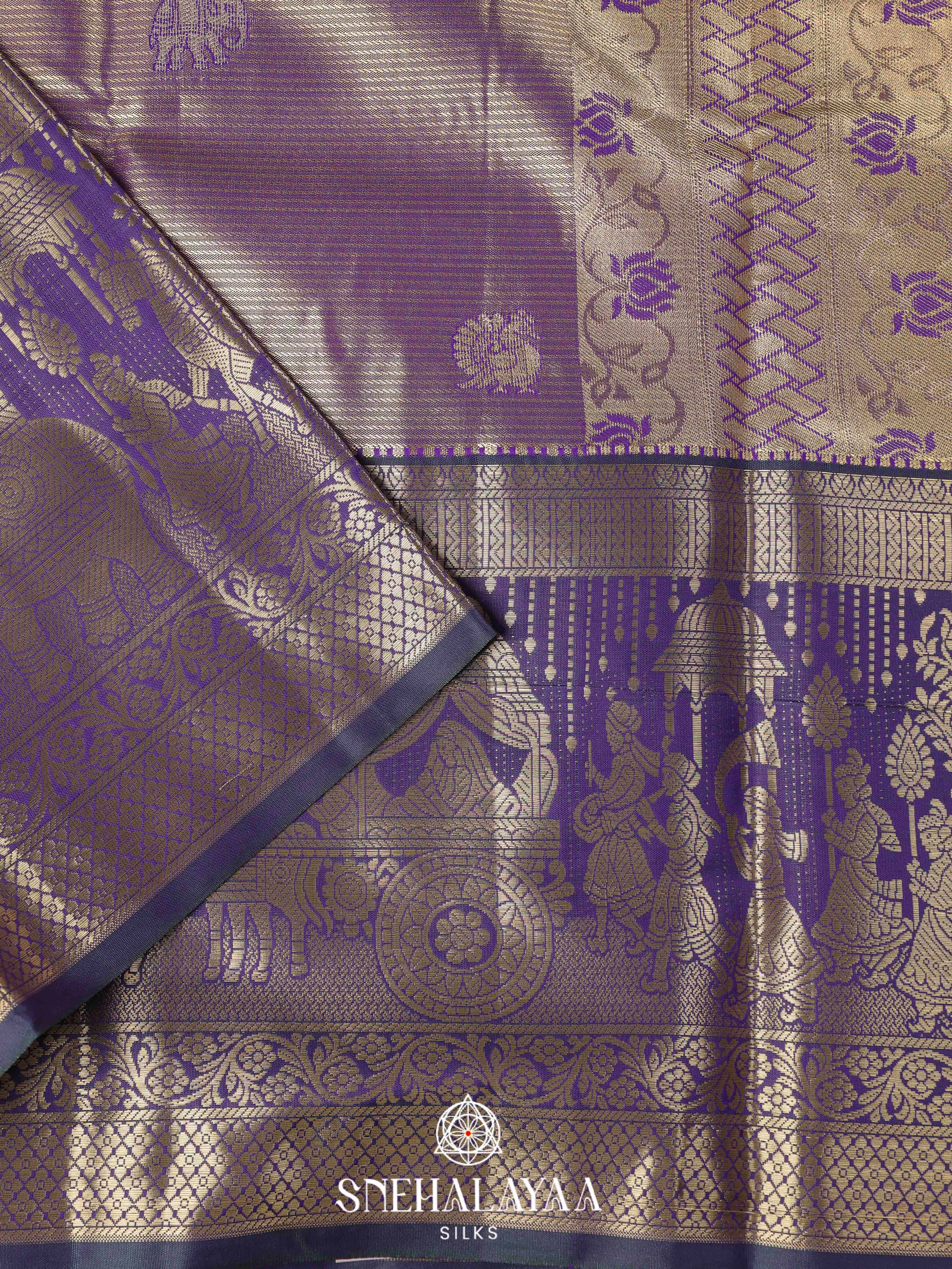 Purple Art Silk Saree