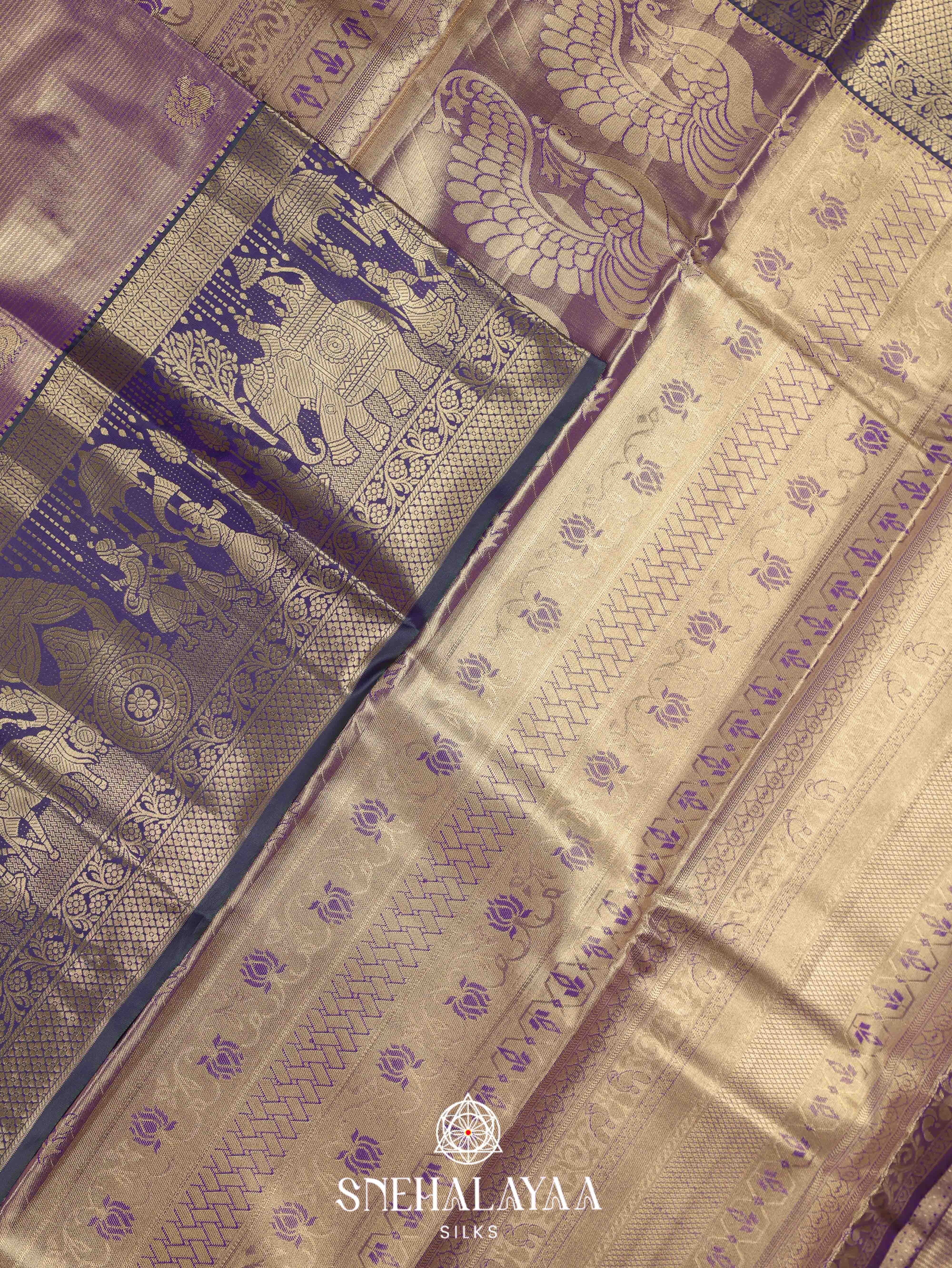 Purple Art Silk Saree