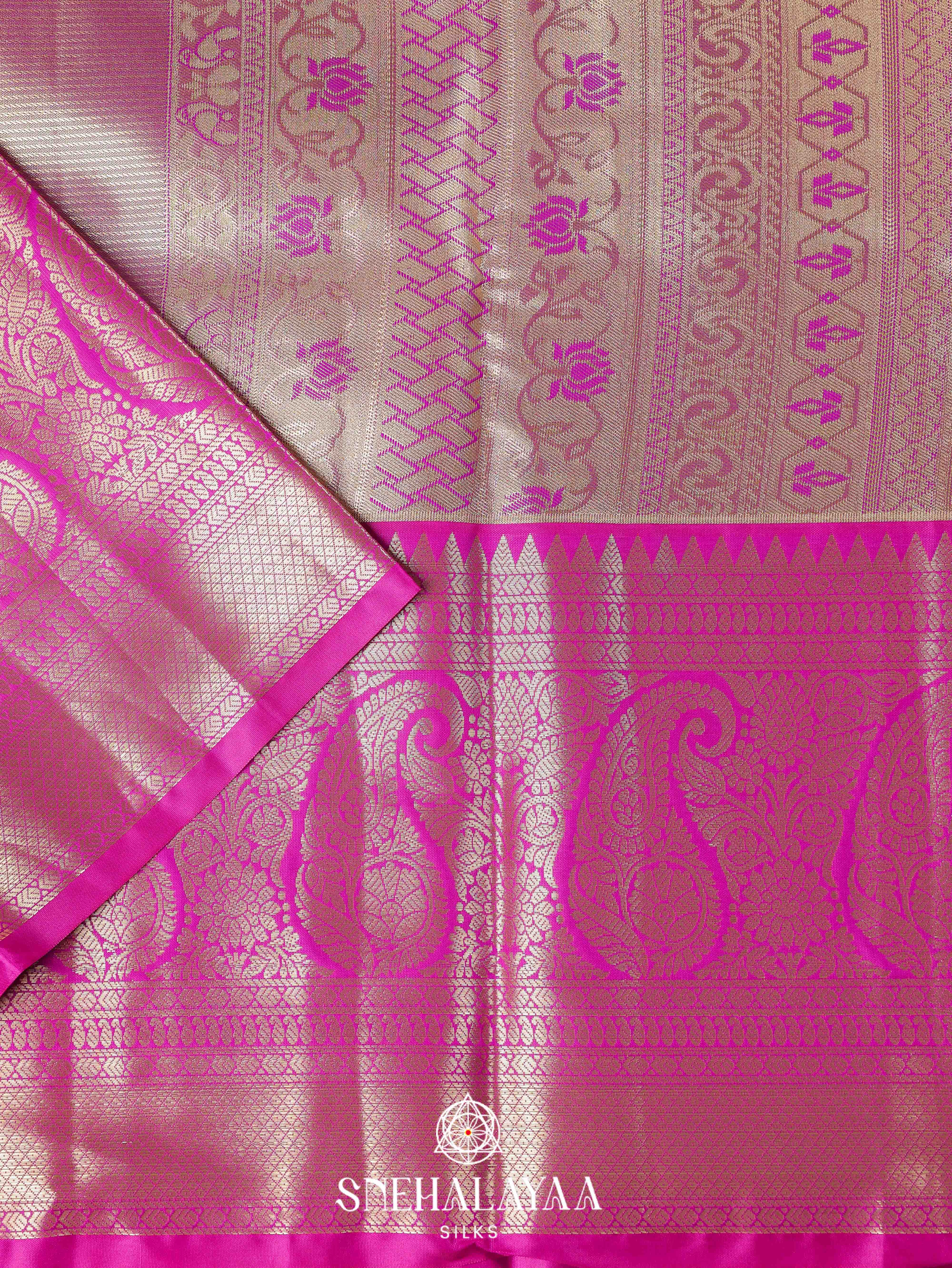 Pink Art Silk Saree