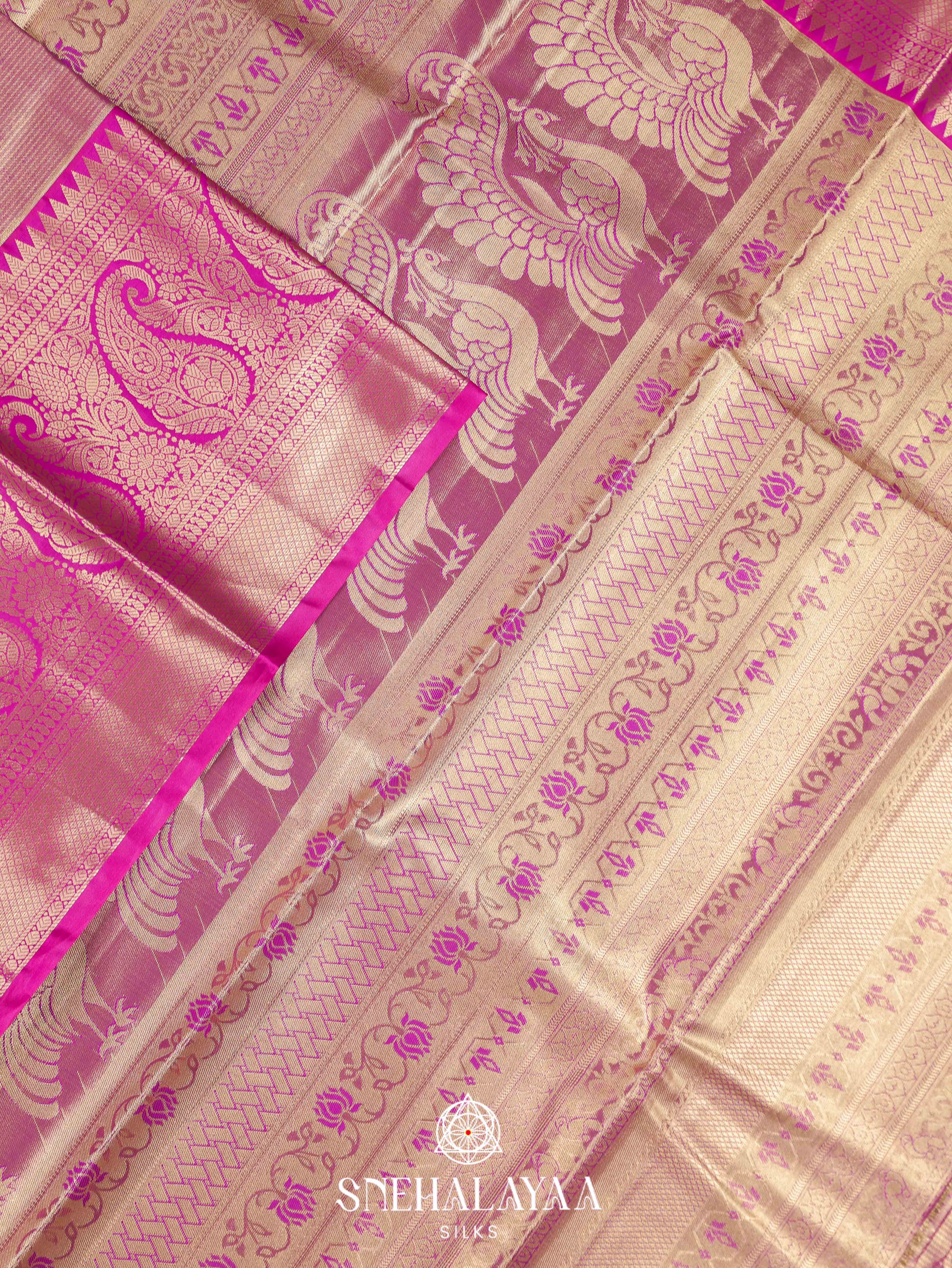 Pink Art Silk Saree