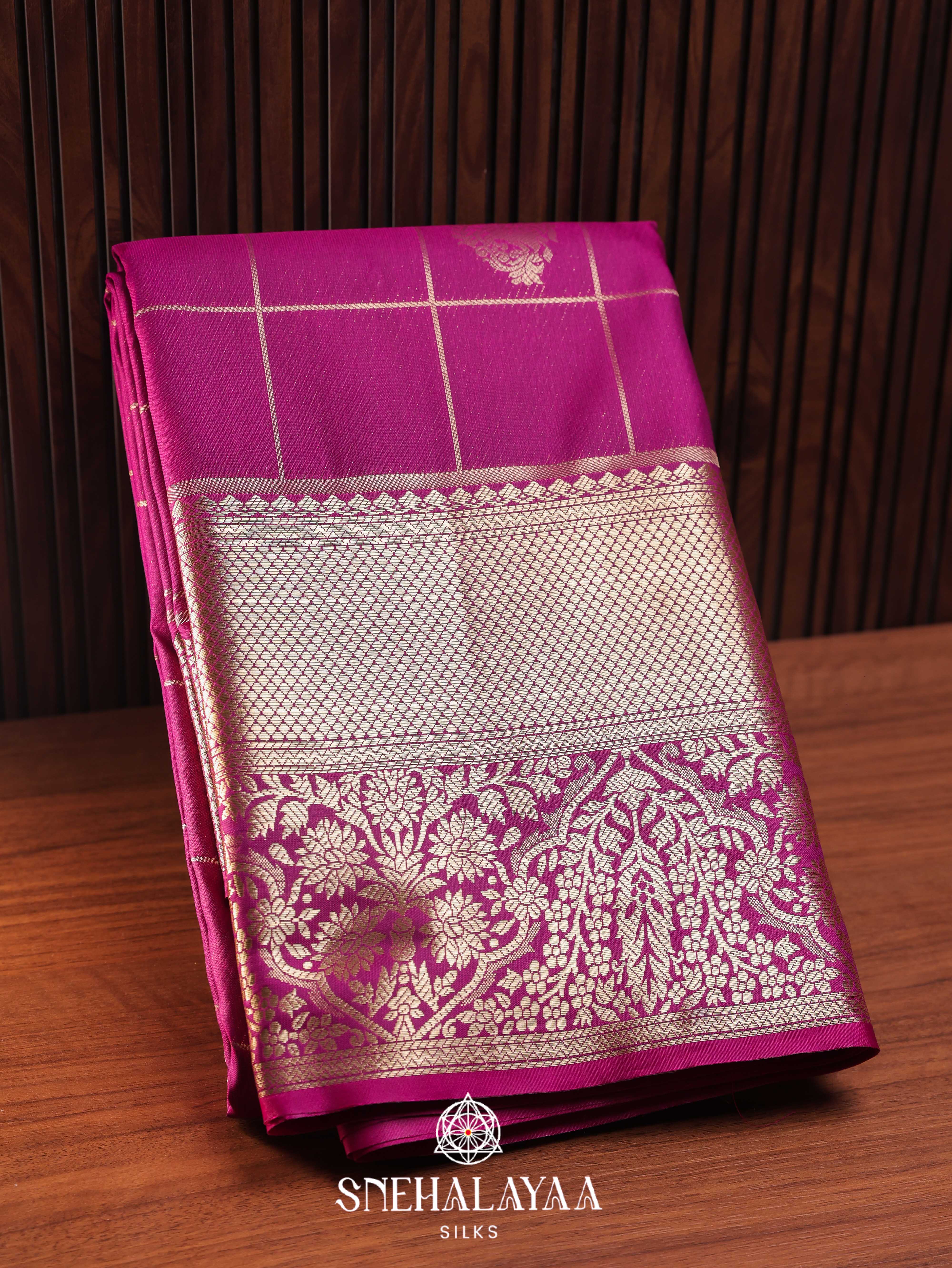 Magenta Pink Art Silk Saree