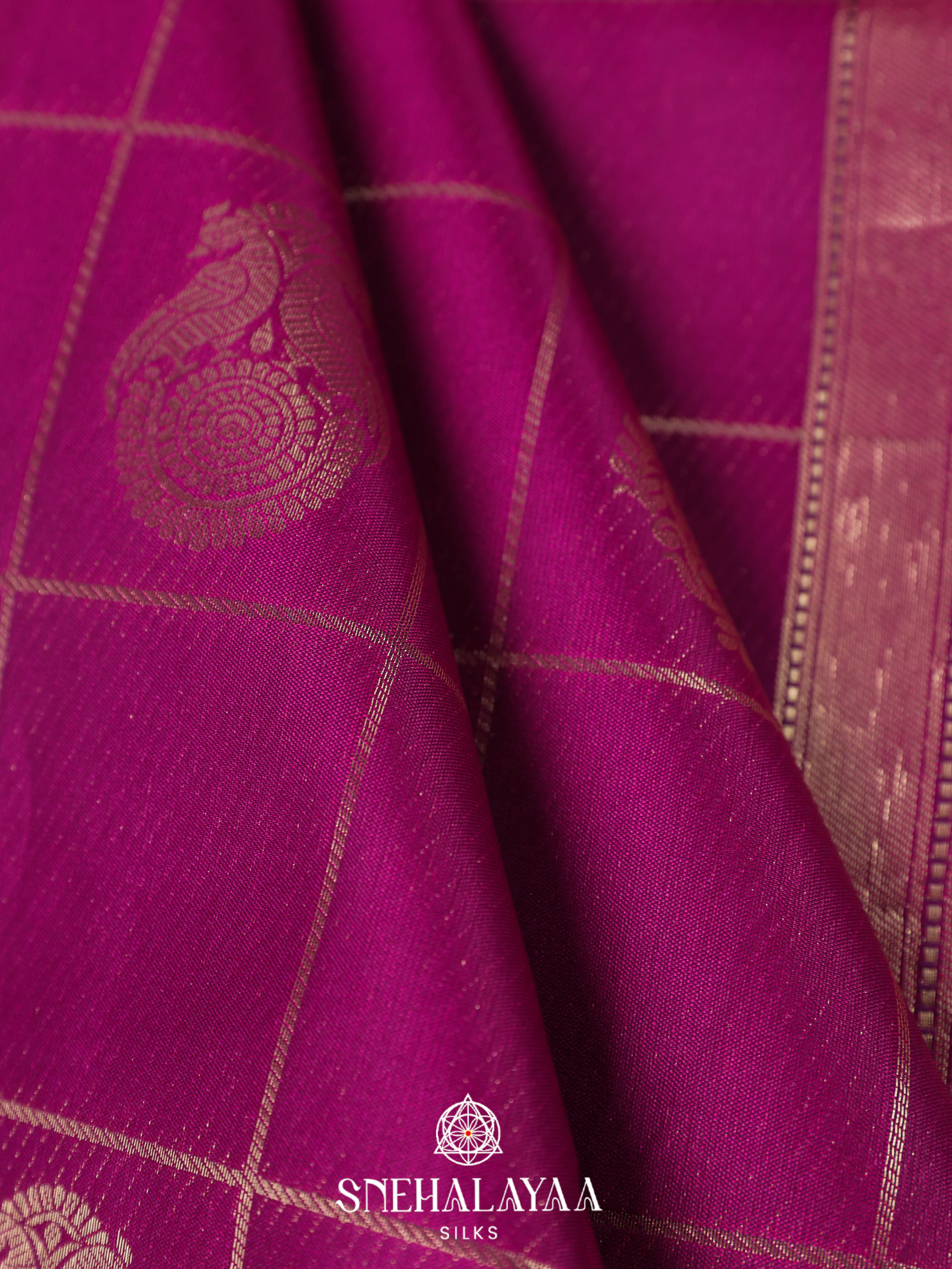 Magenta Pink Art Silk Saree
