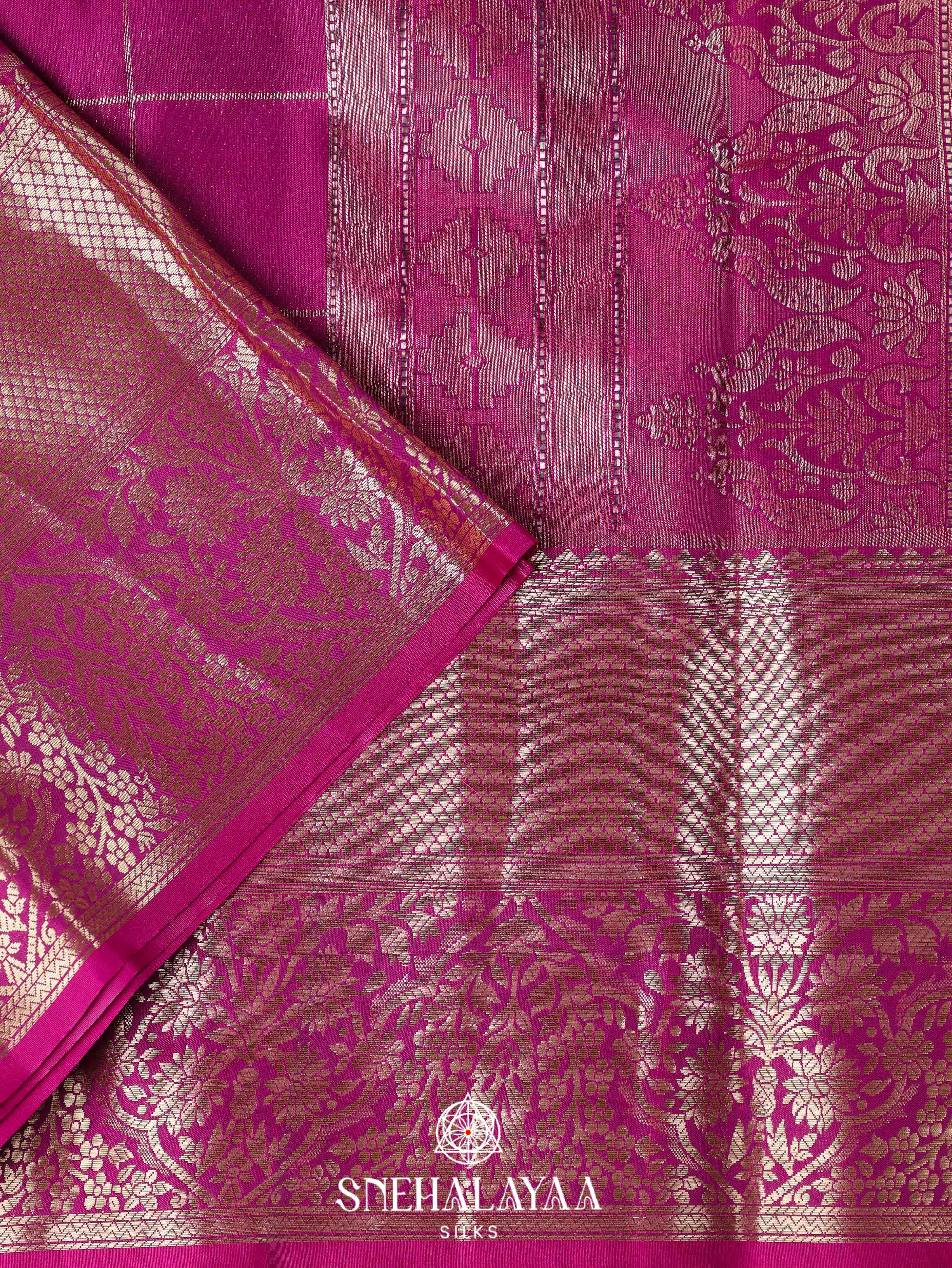 Magenta Pink Art Silk Saree