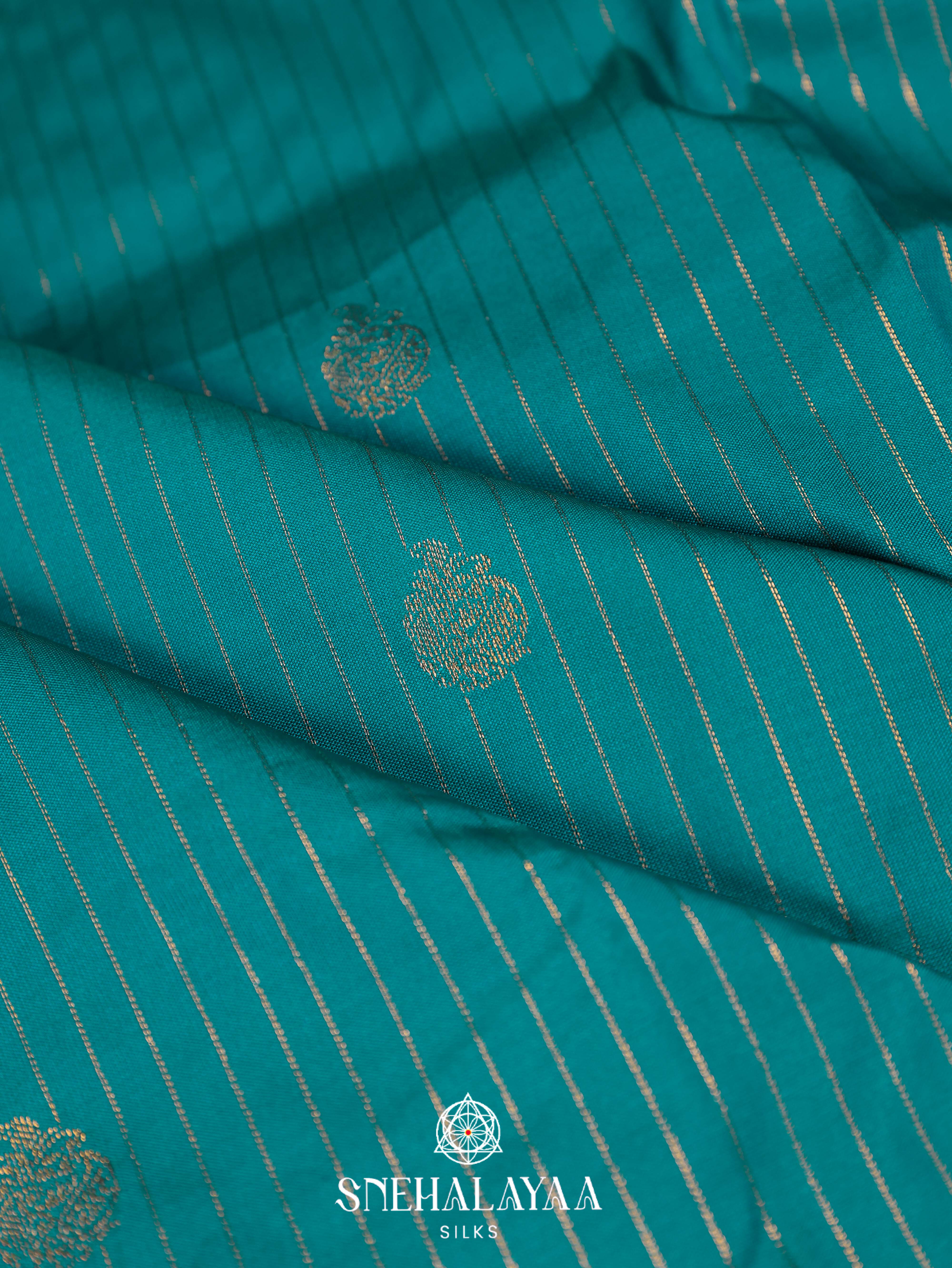 Teal Blue Art Silk Saree
