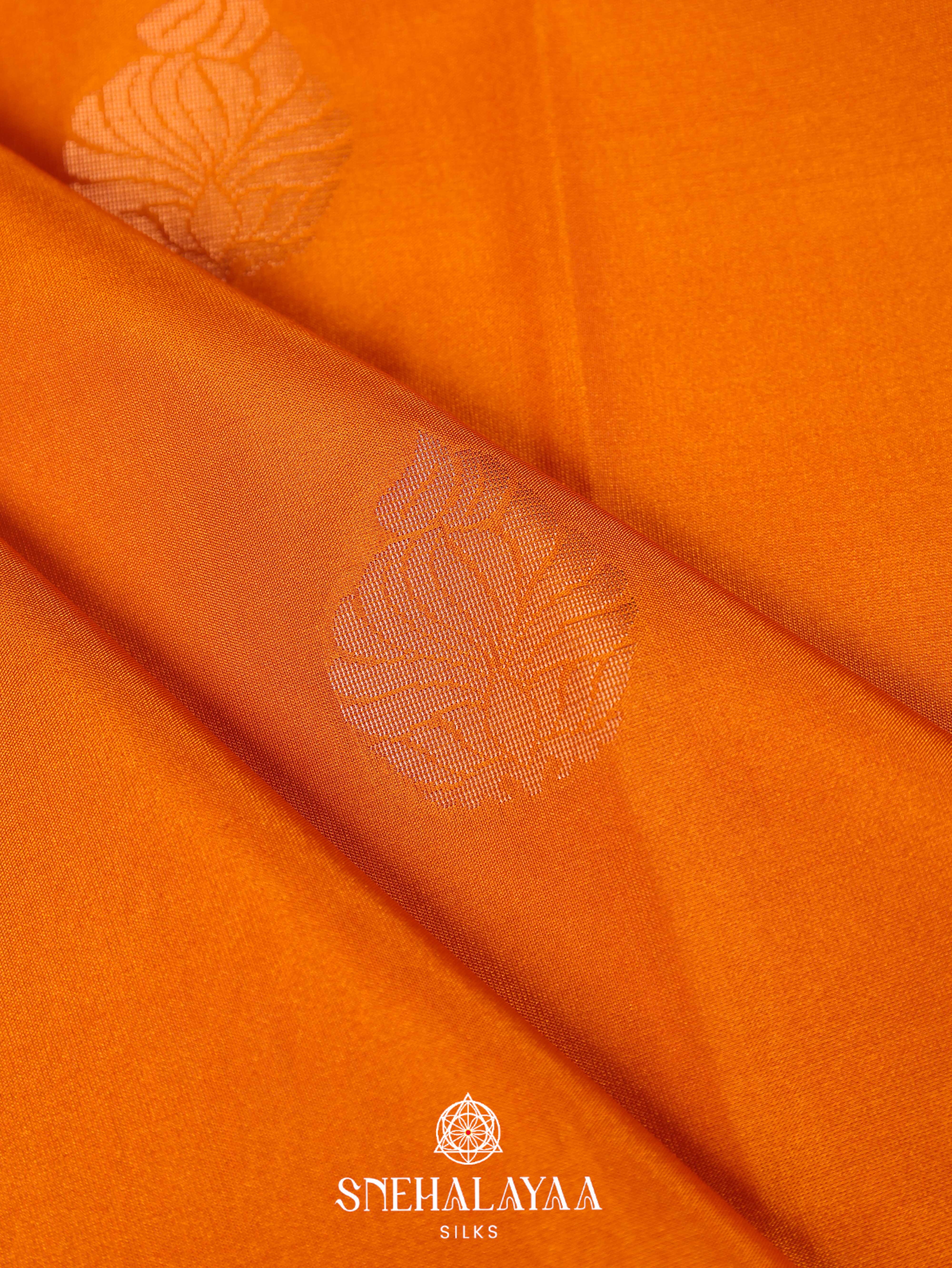 Orange Art Silk Saree