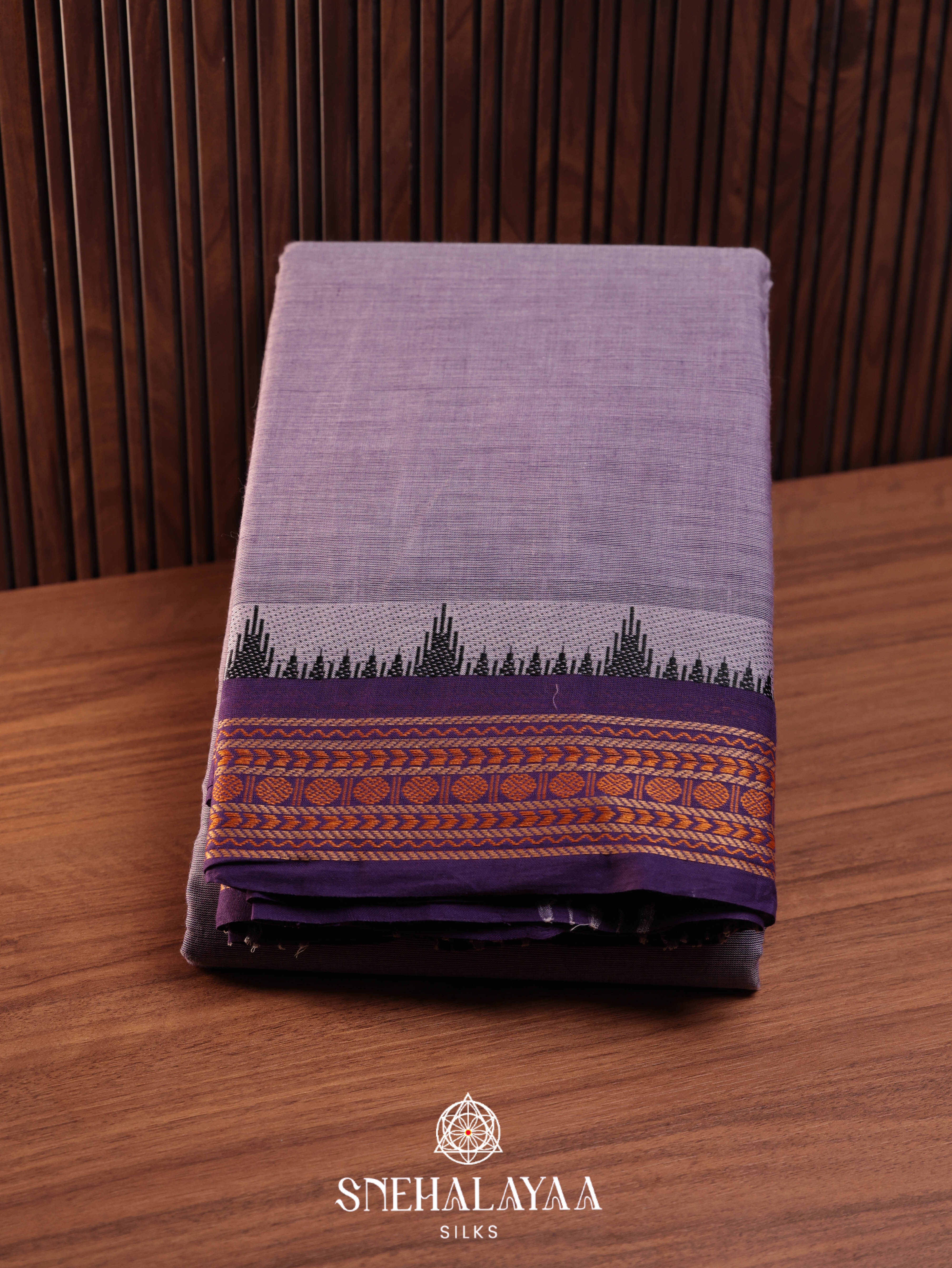 Grey  Chettinad Cotton Saree