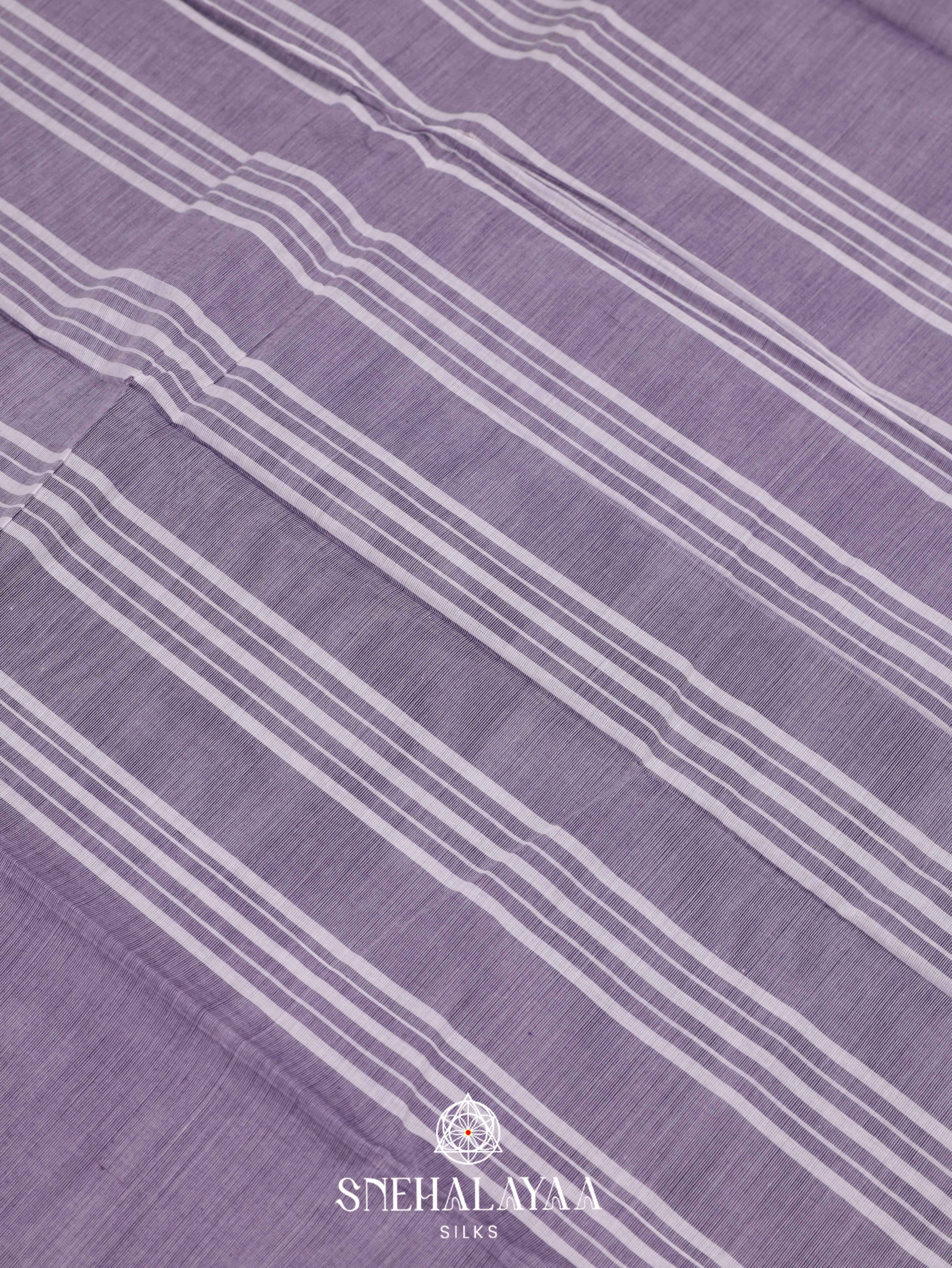 Grey  Chettinad Cotton Saree