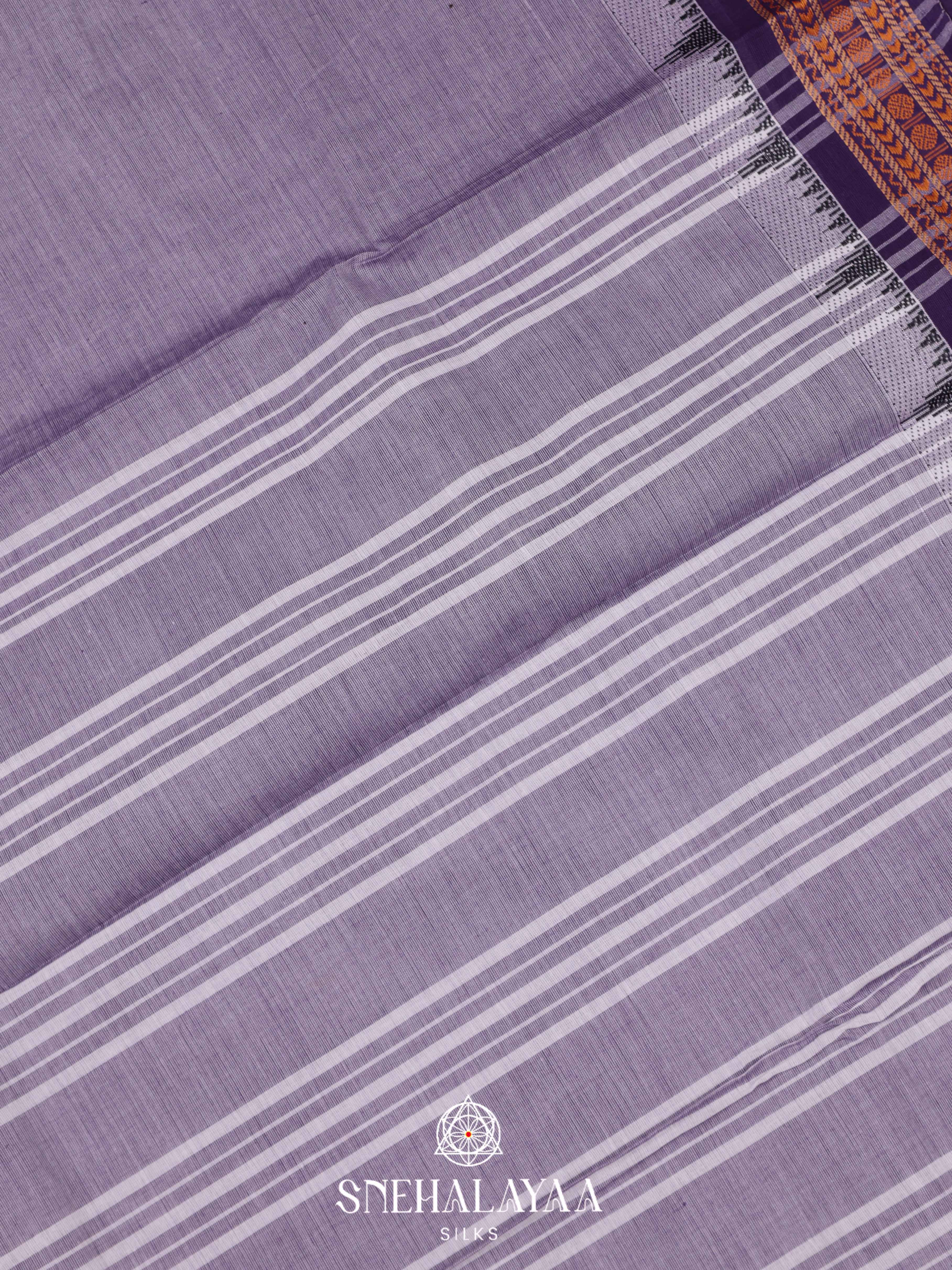 Grey  Chettinad Cotton Saree
