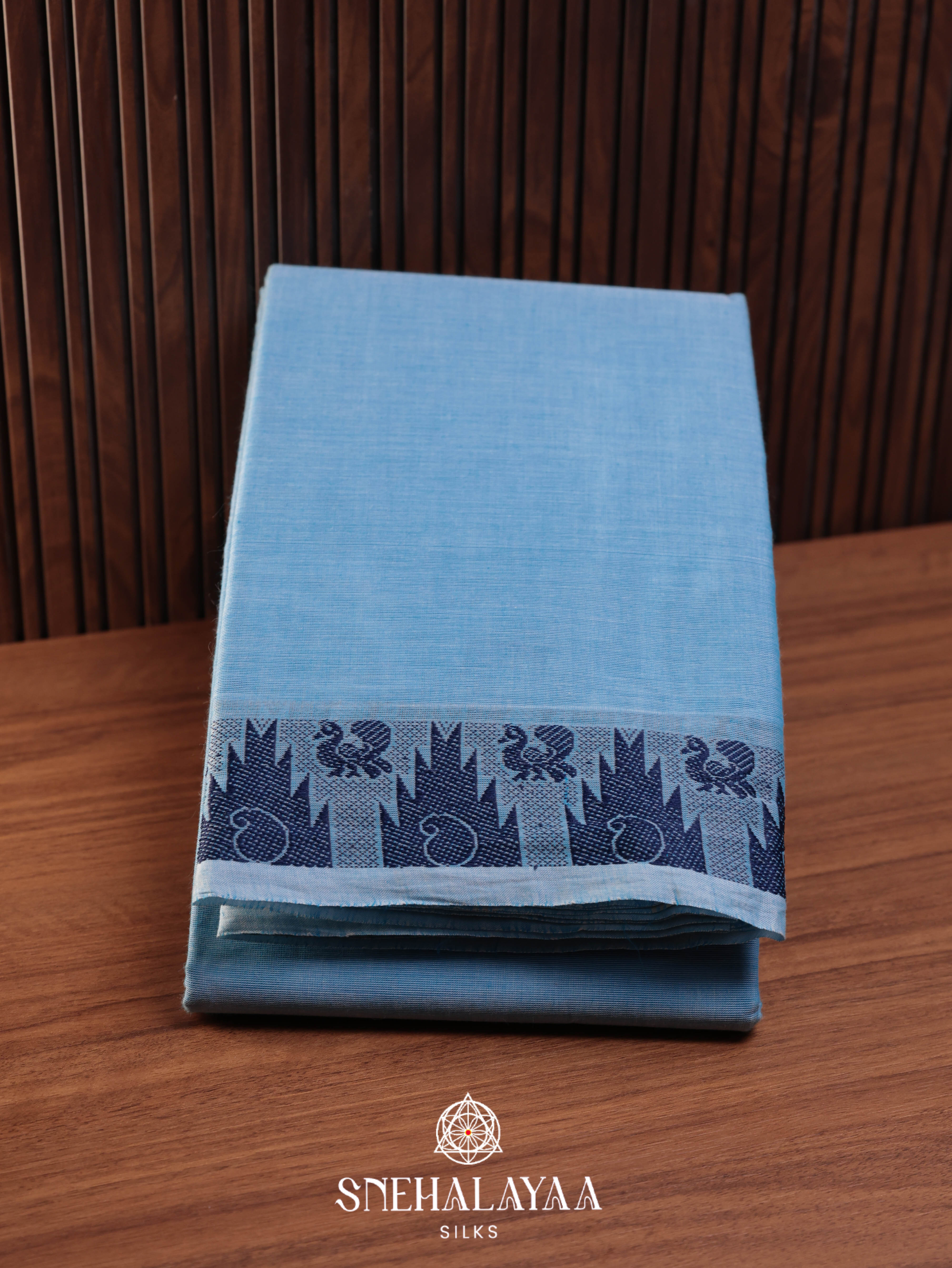 Blue Chettinad Cotton Saree