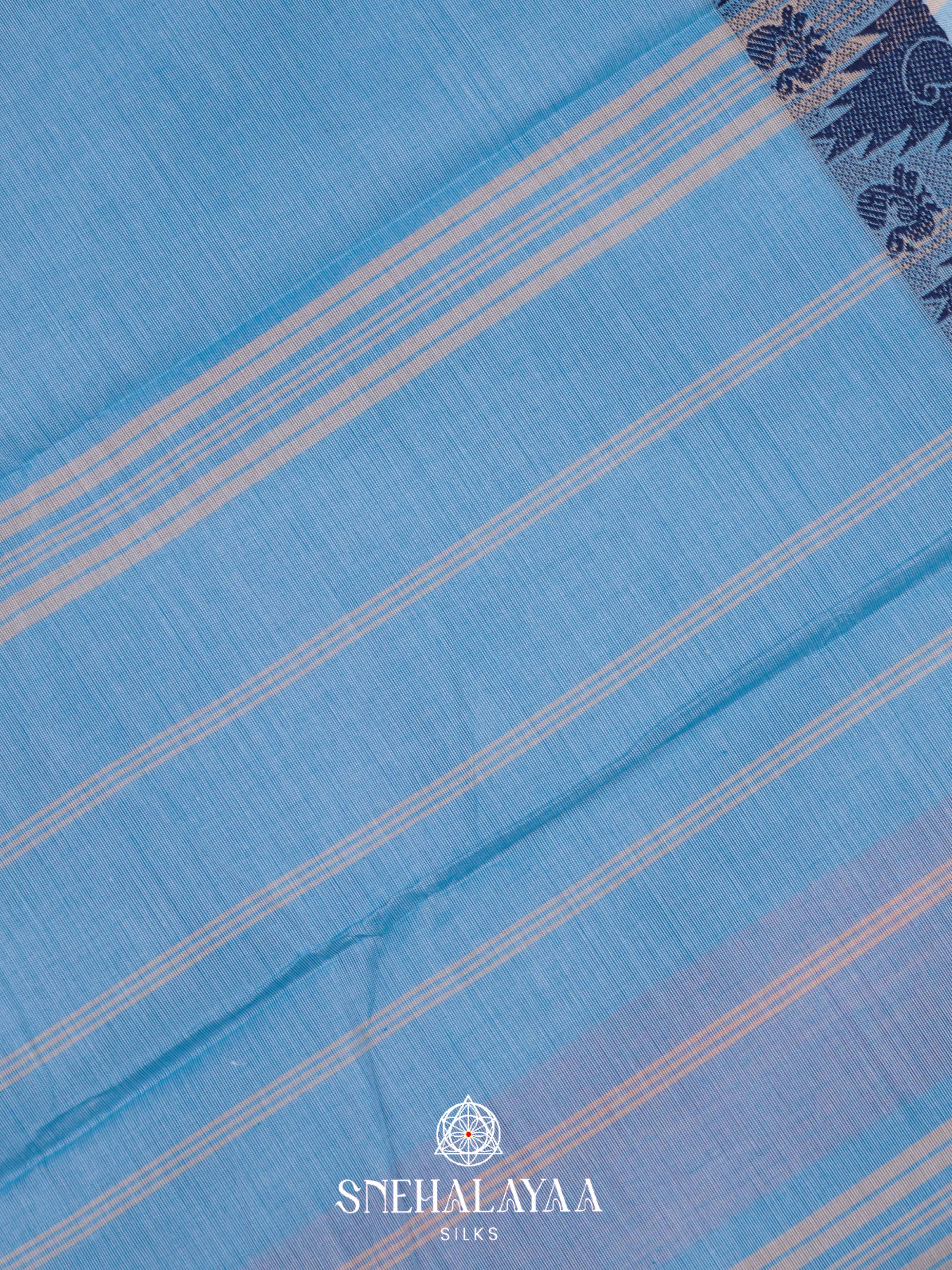 Blue Chettinad Cotton Saree