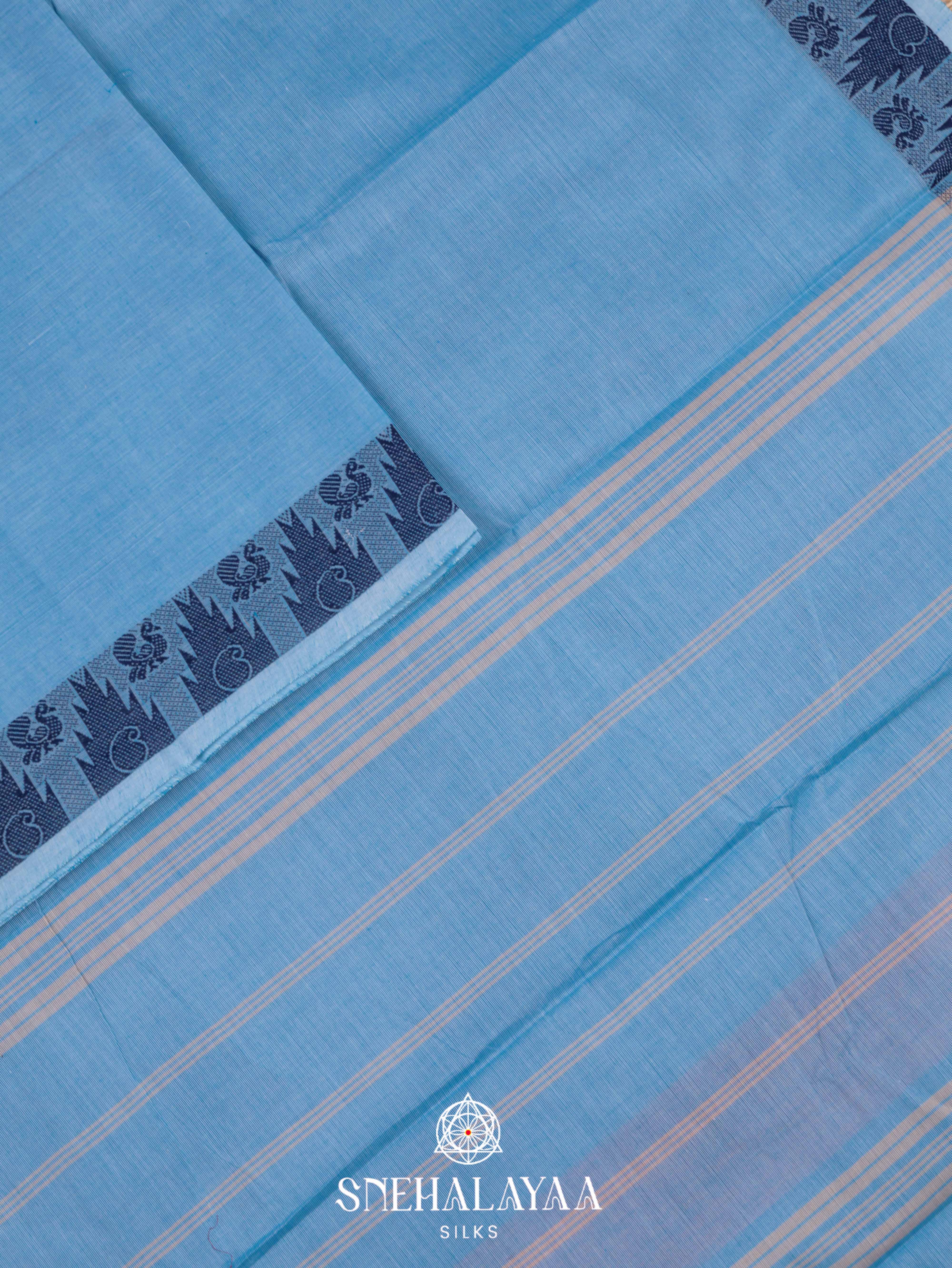 Blue Chettinad Cotton Saree