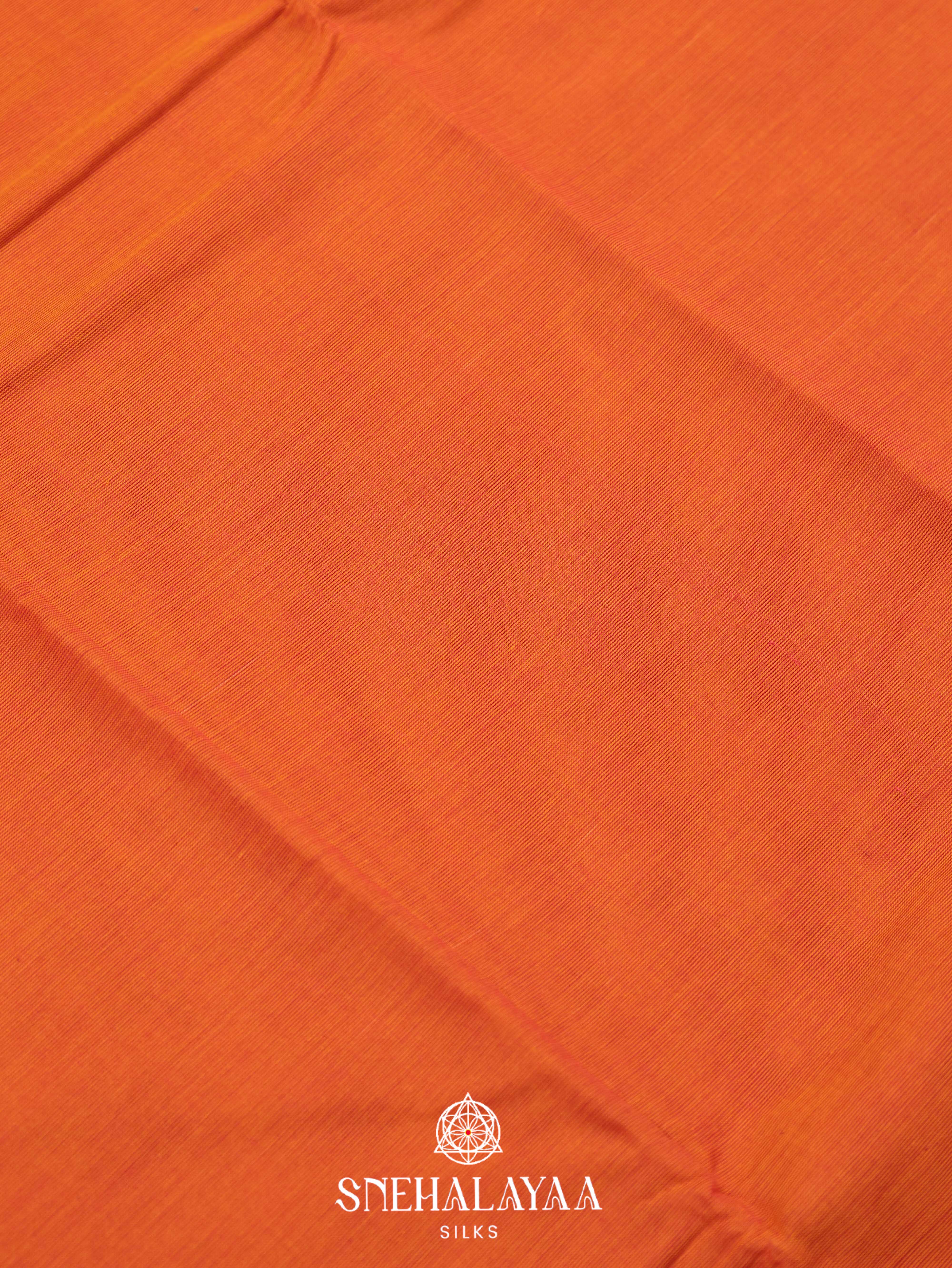 Orange Chettinad Cotton Saree